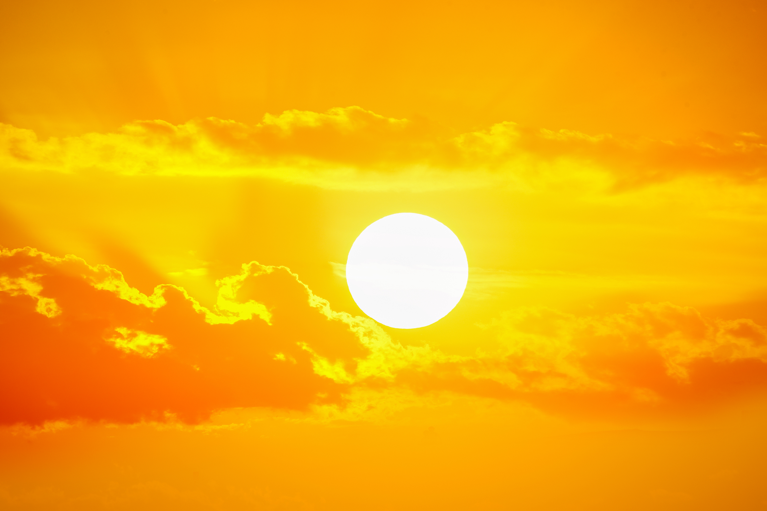Golden sunset sky