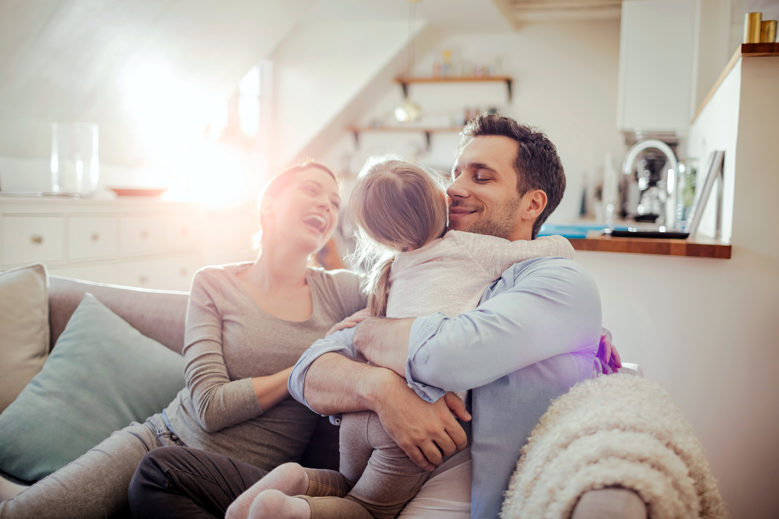 Man enjoying a day off with his family
