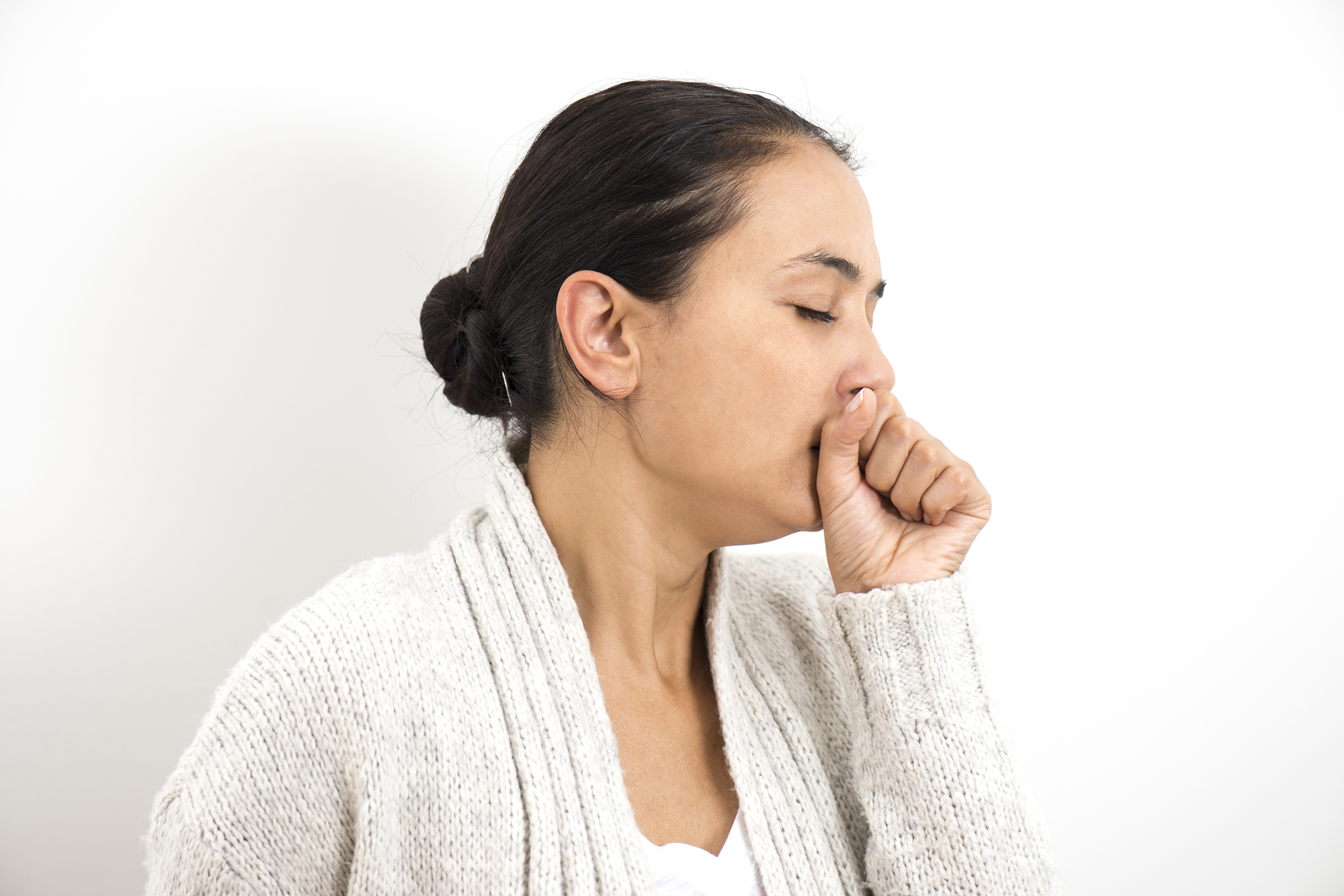 Woman coughing