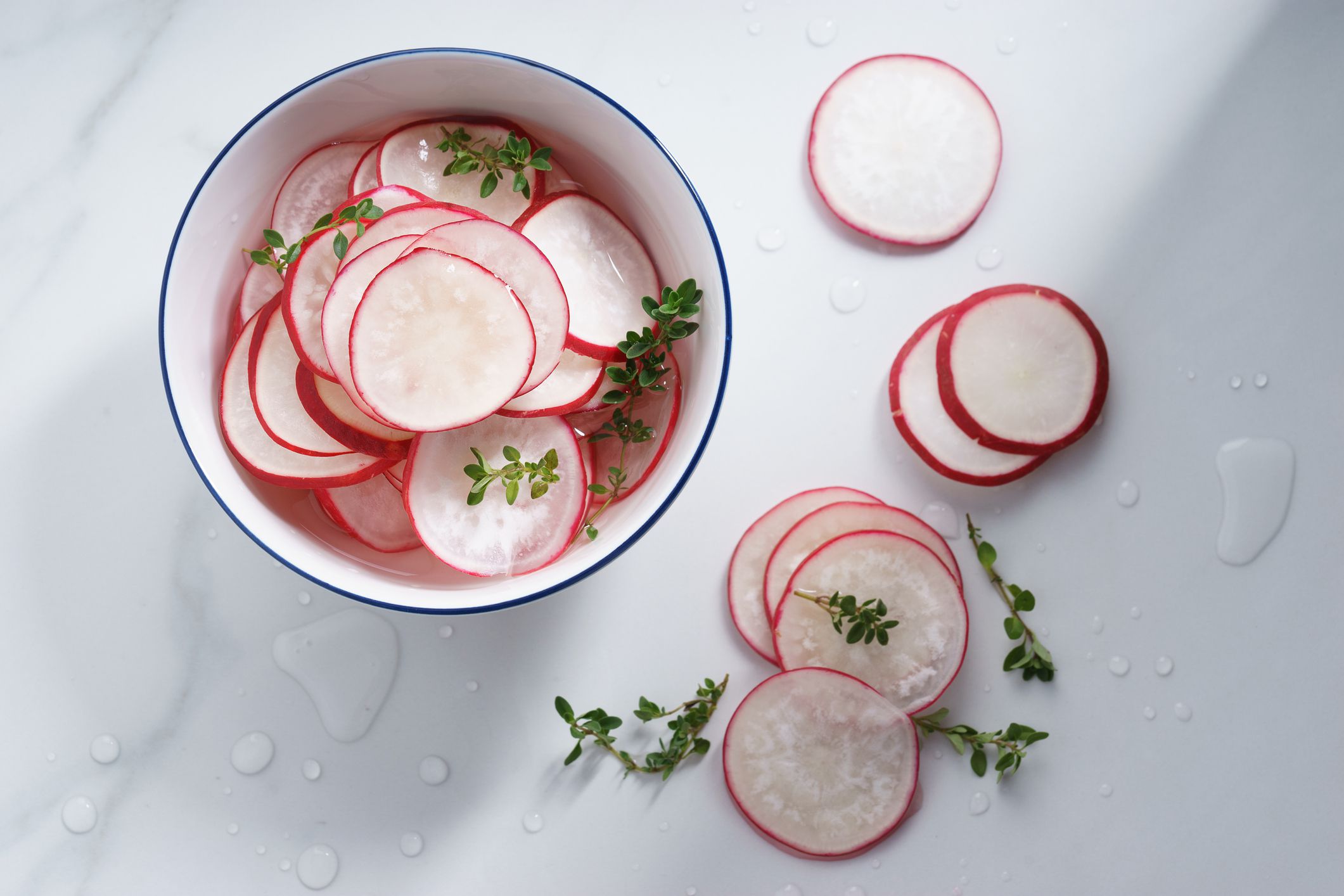 bowl of pickled sliced radish