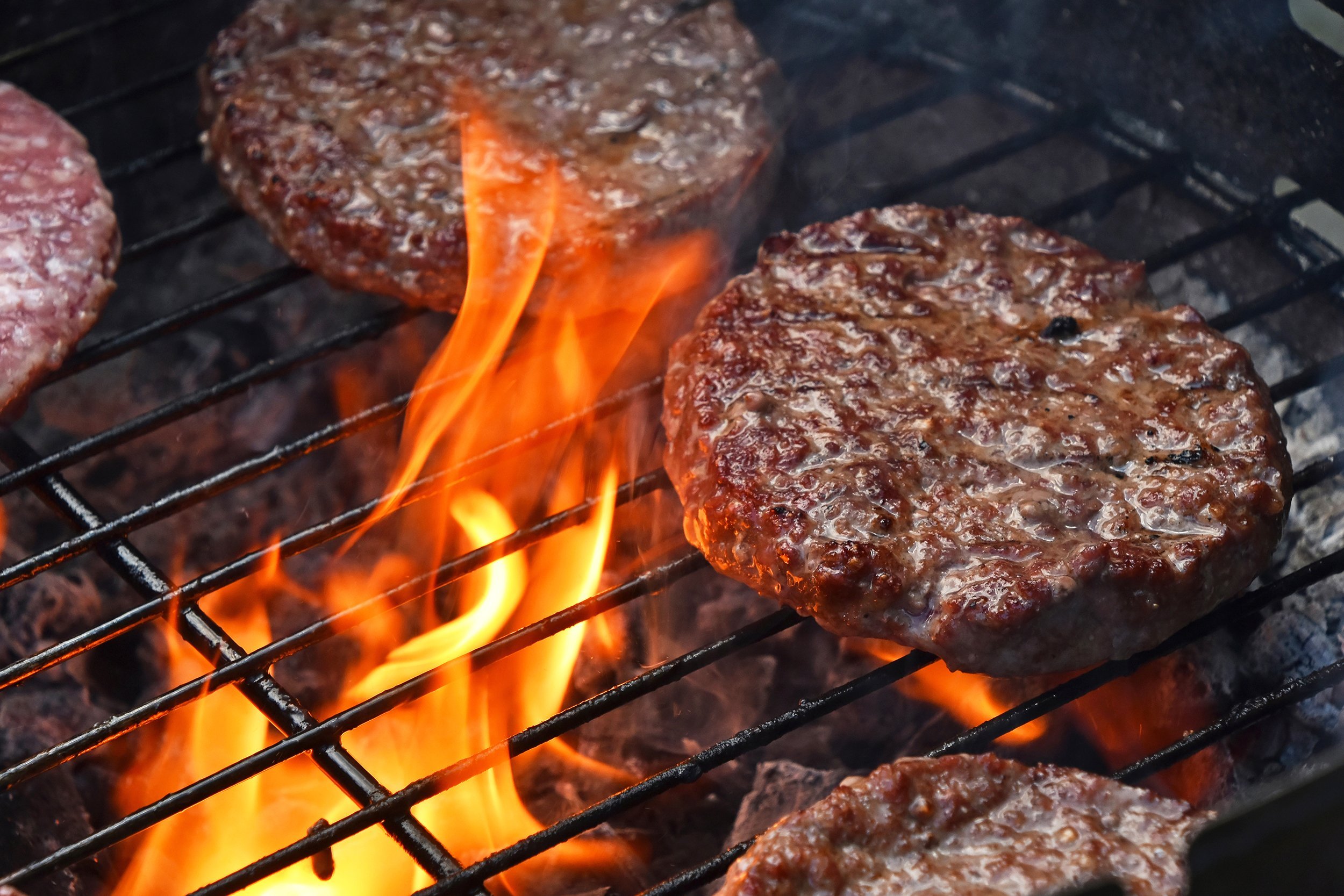 grilling hamburger