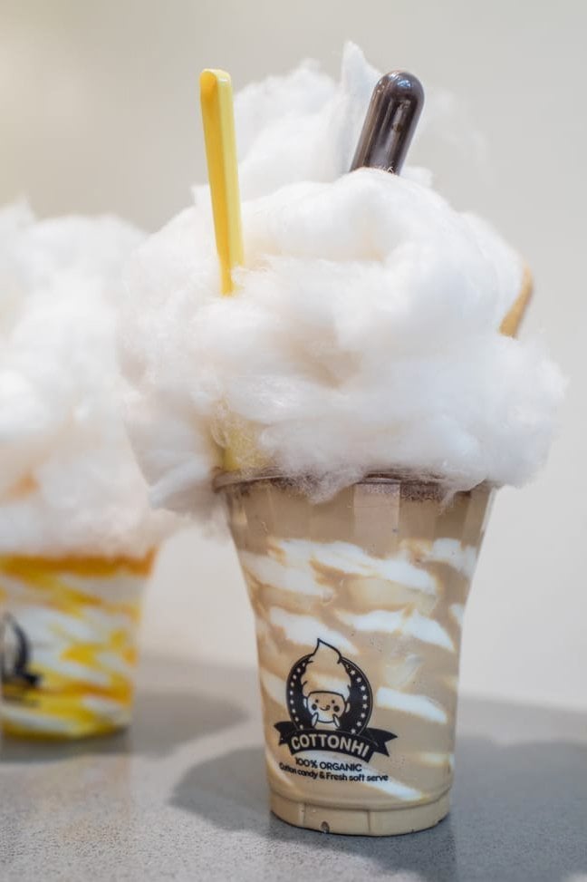 Cotton Candy on Iced Cream at CottonHi, Los Angeles