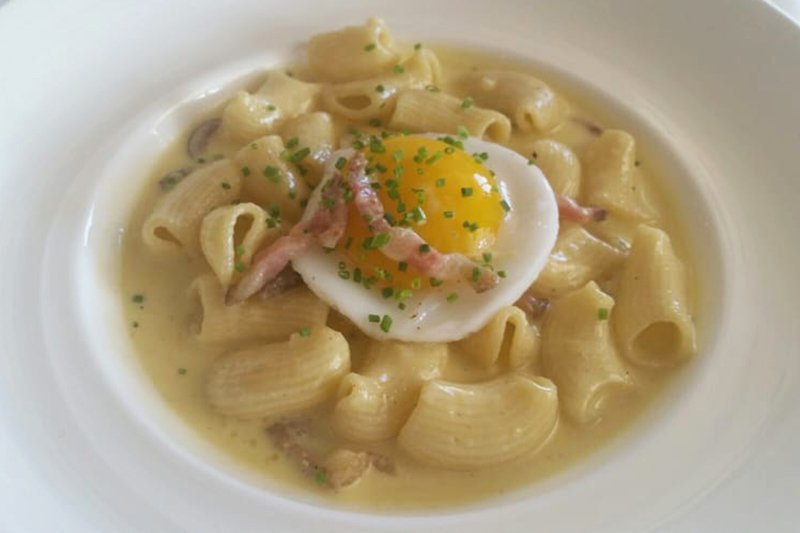 pappardelle carbonara at Fiola in Washington, D.C.