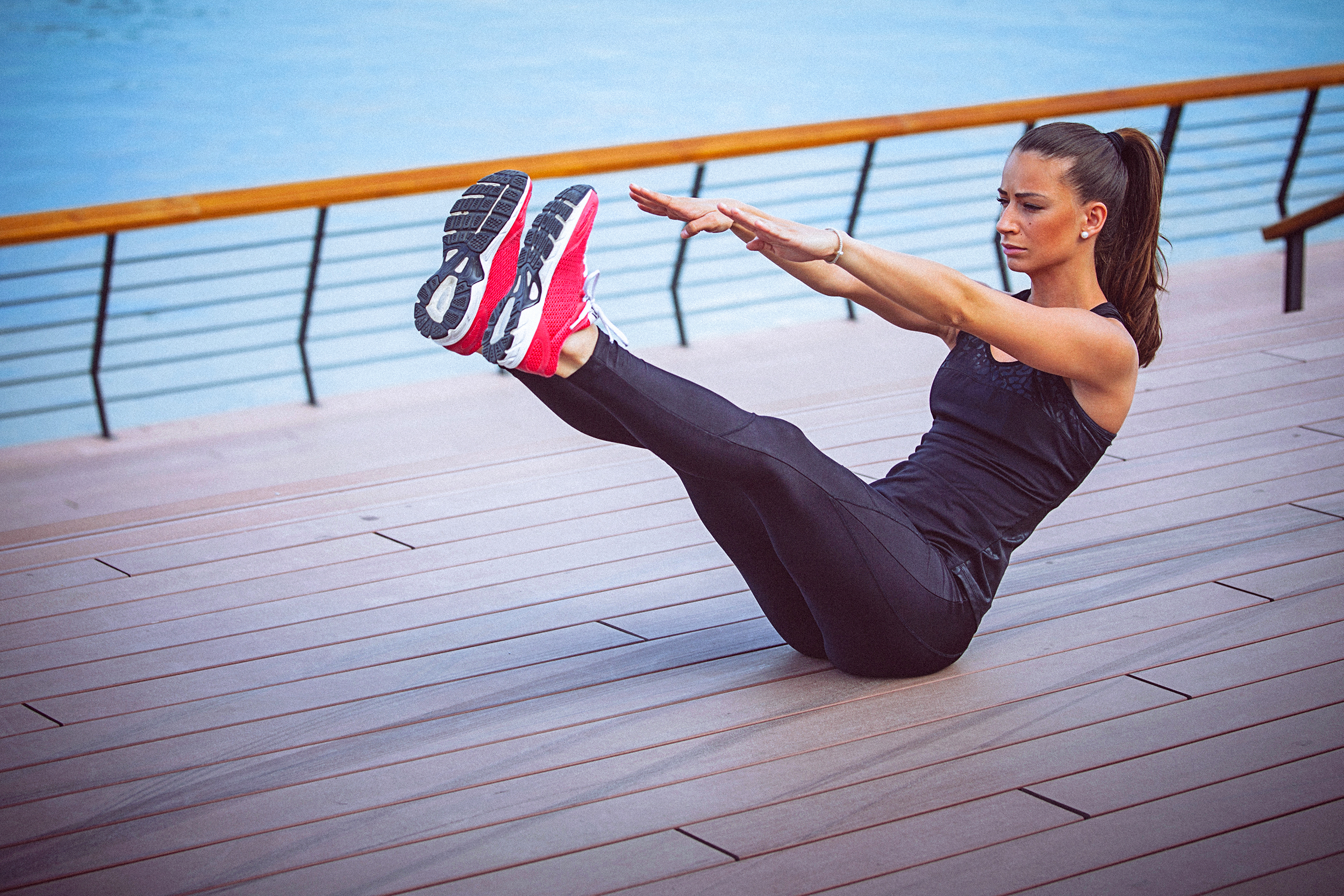 Woman doing ab v-sits