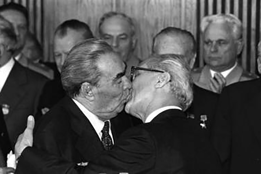 Leonid Brezhnev and Erich Honecker
