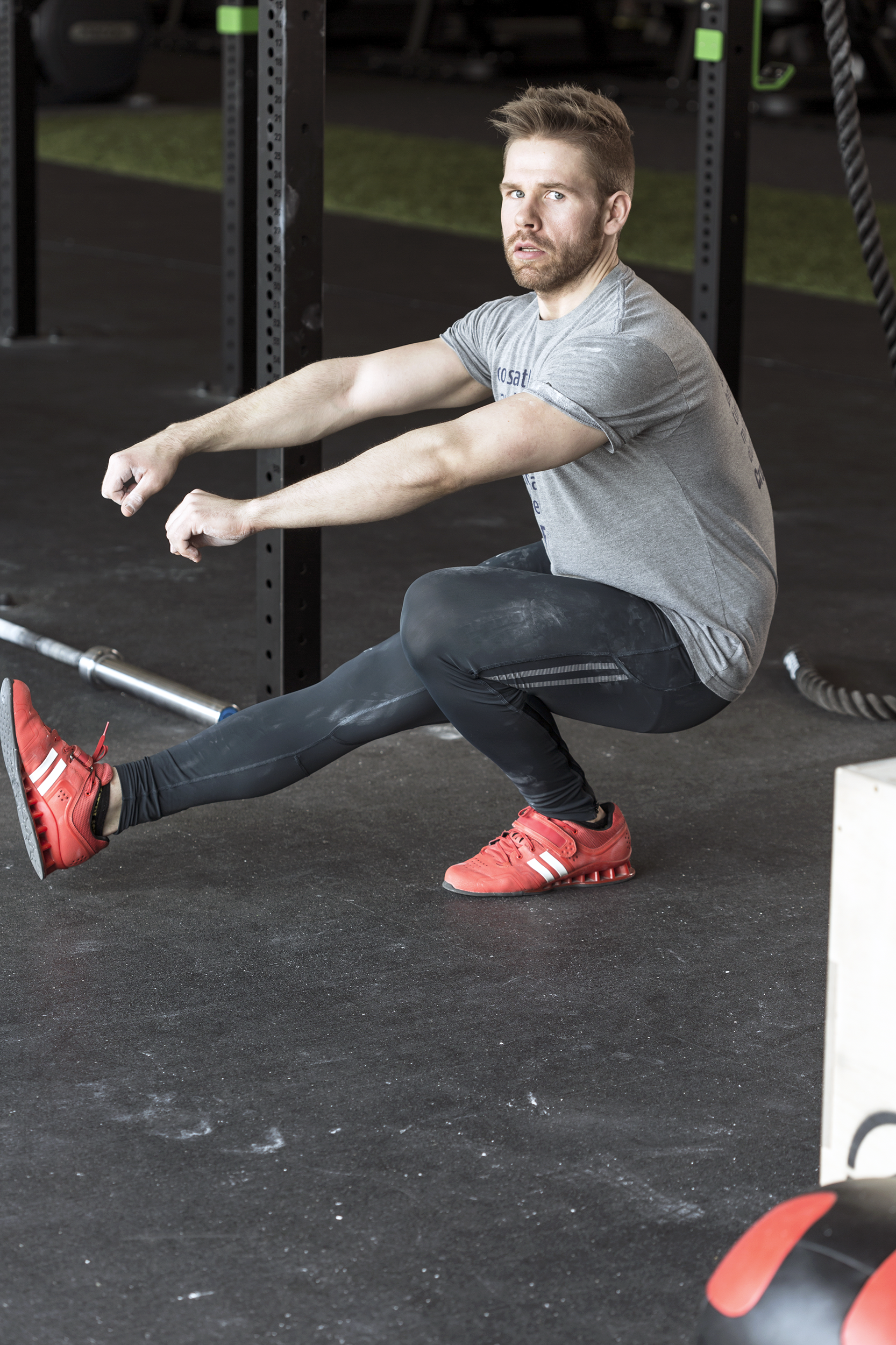 Man doing a pistol squat