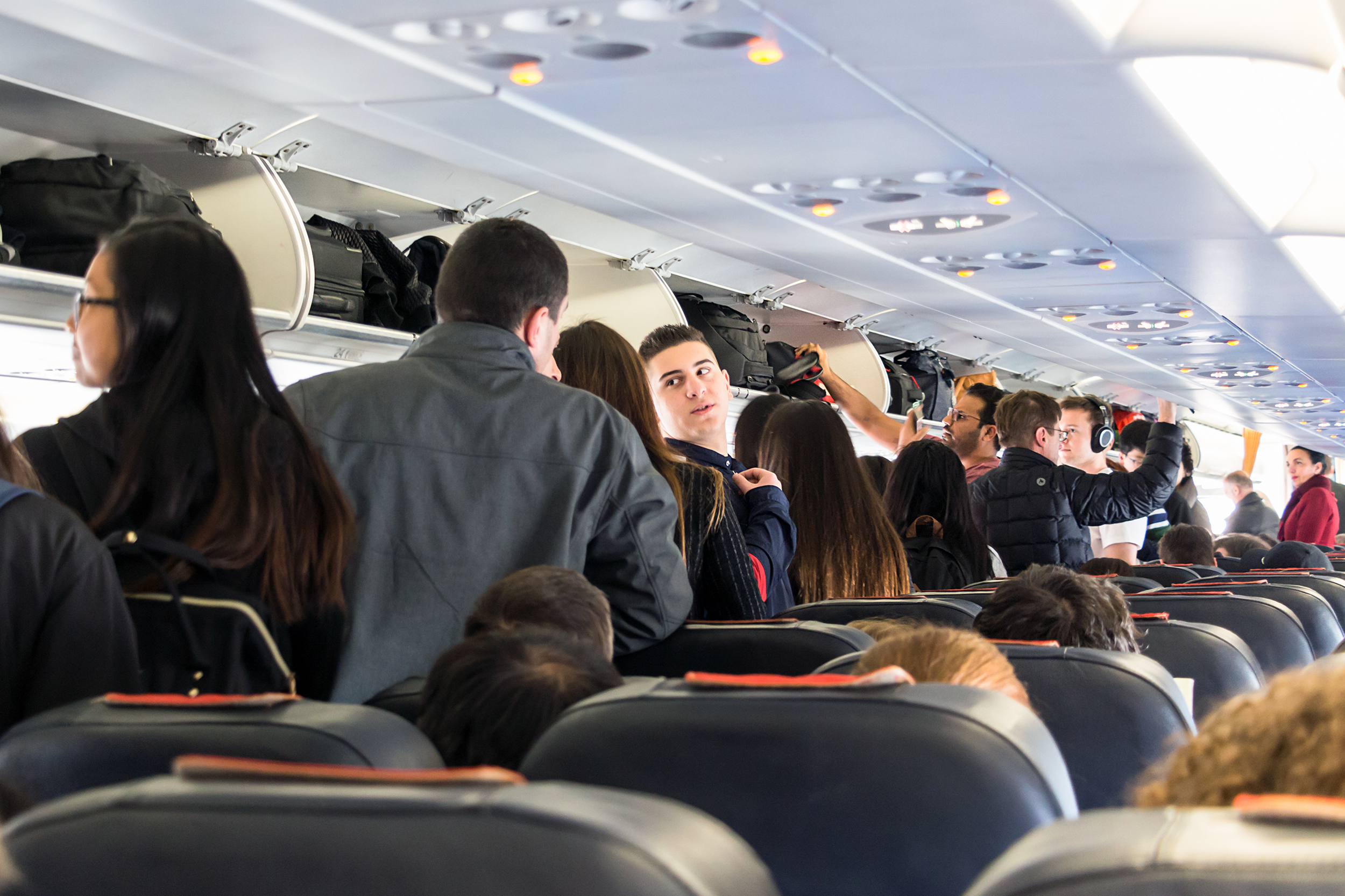 Crowded airplane