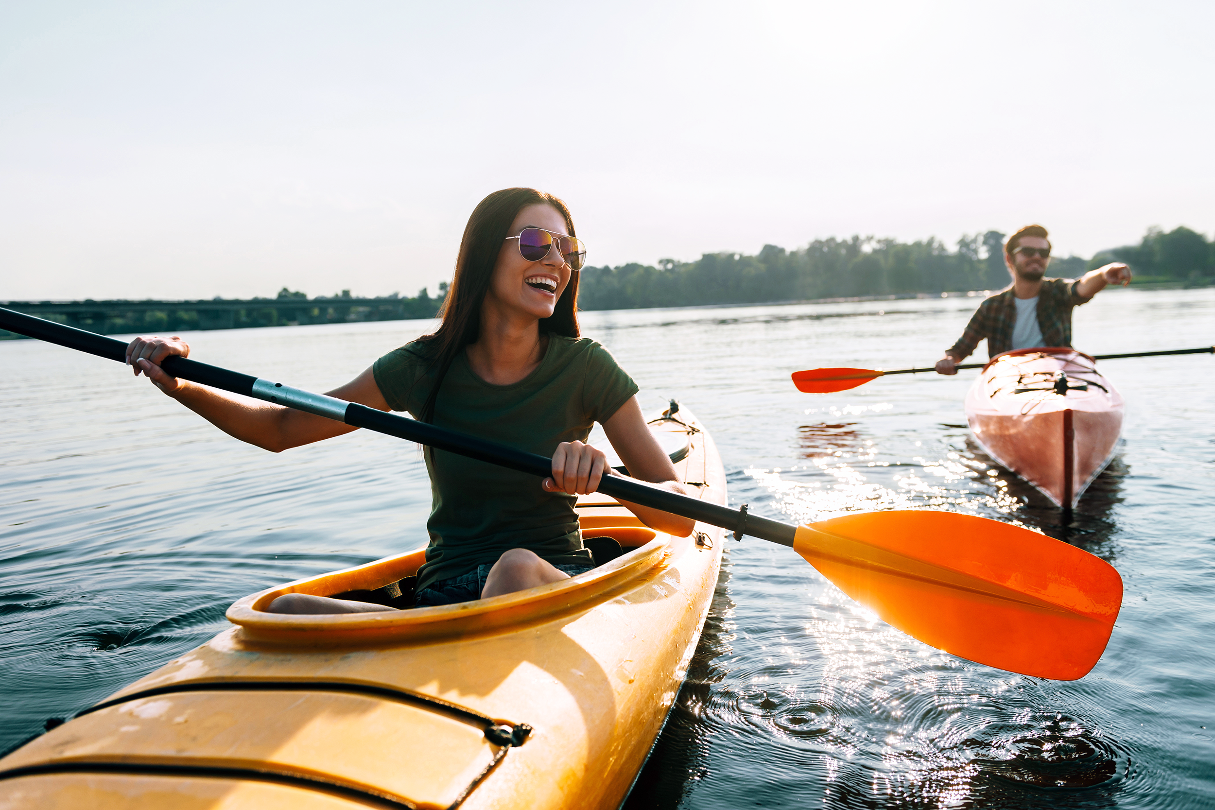 Couple kayaking