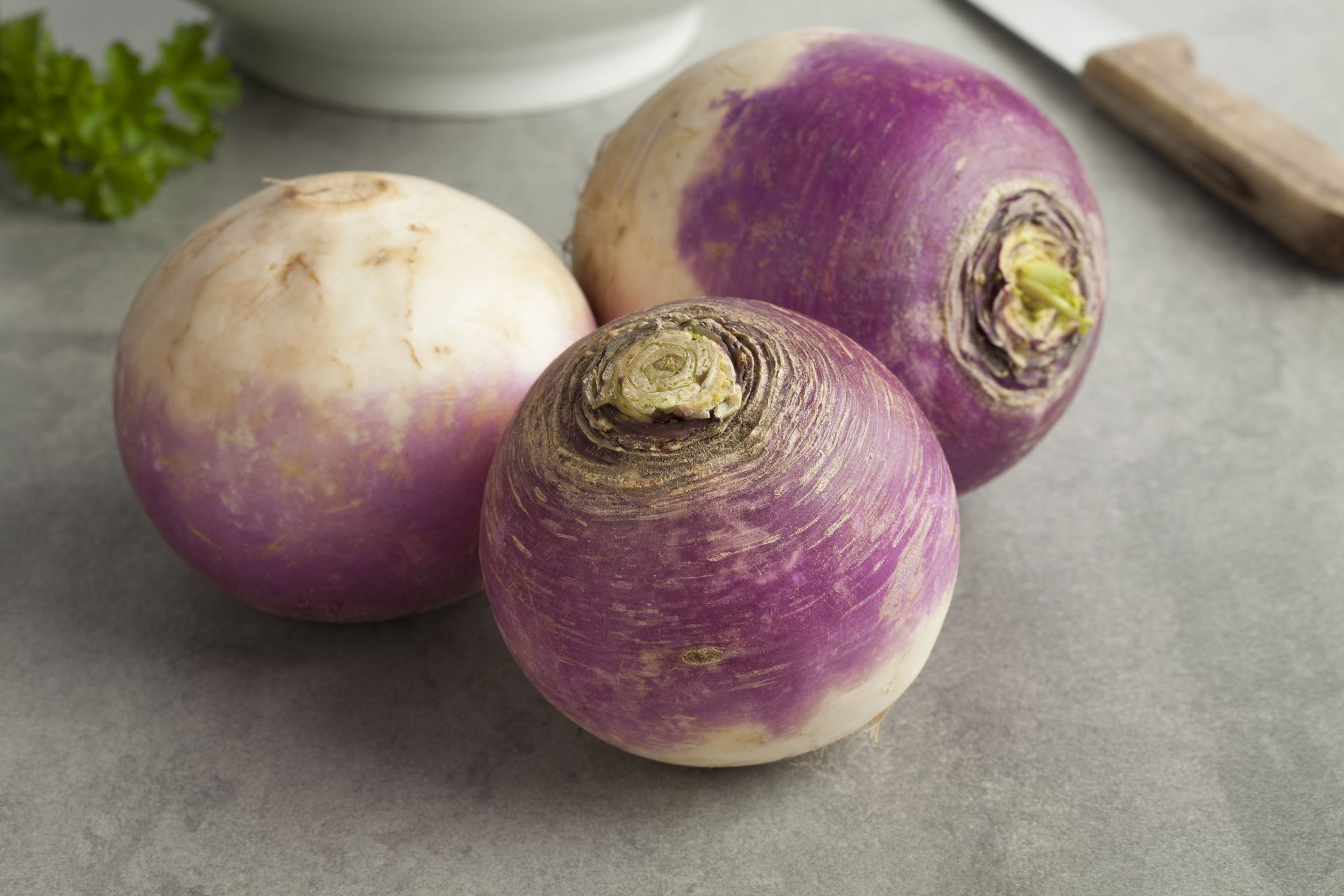 Fresh raw white turnips
