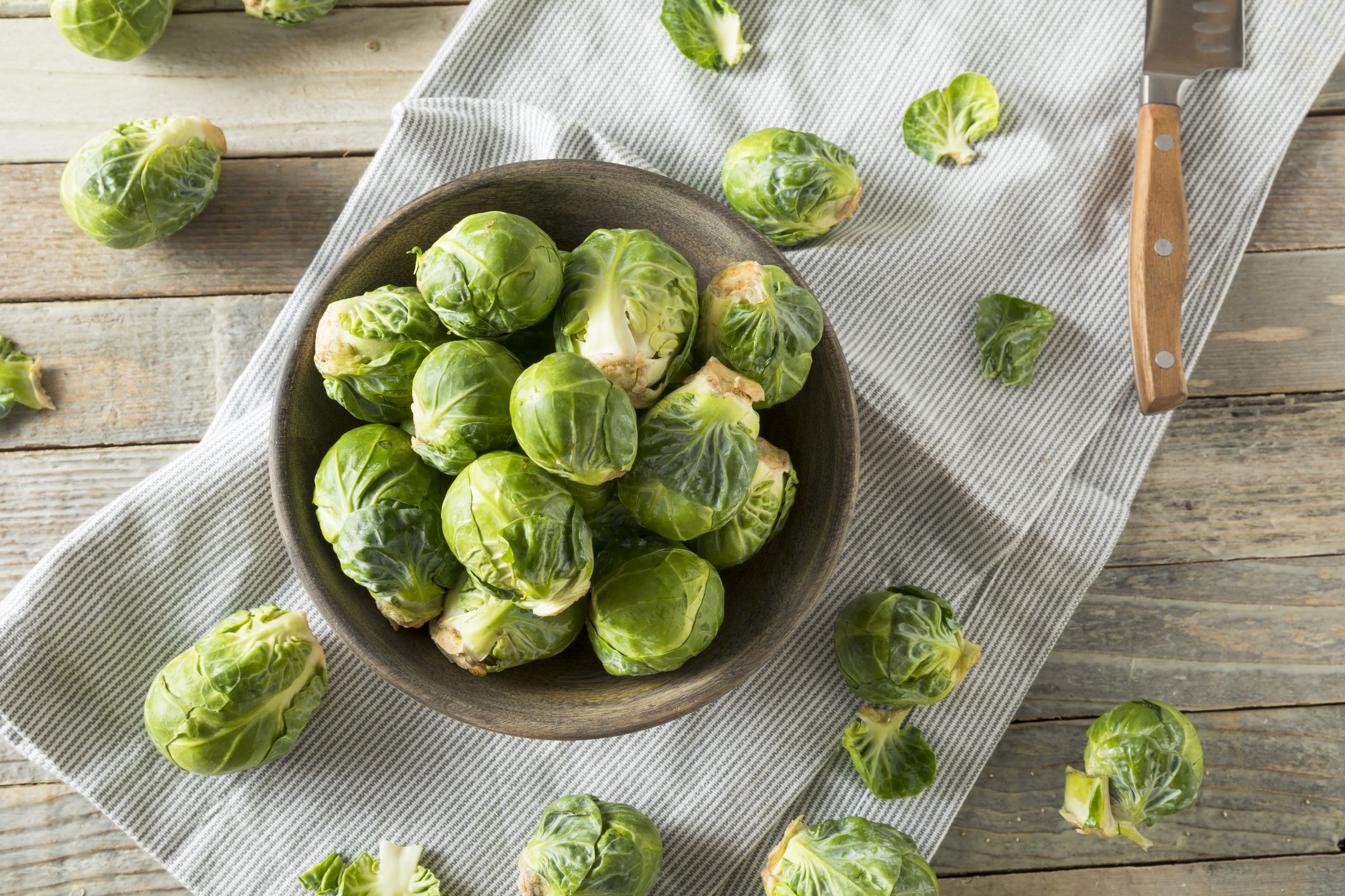 Raw Organic Green Brussel Sprouts