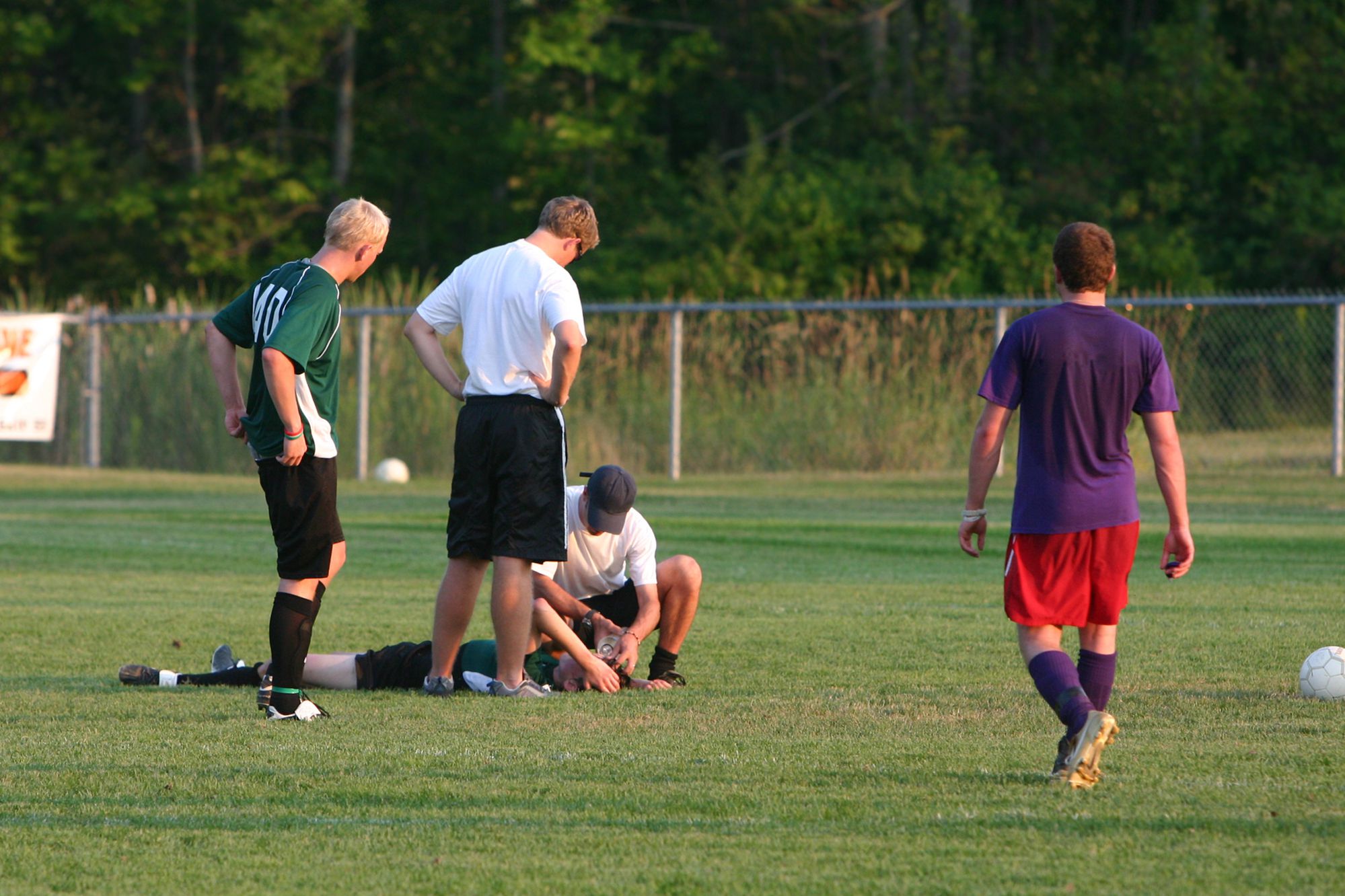 injured soccer player with concussion