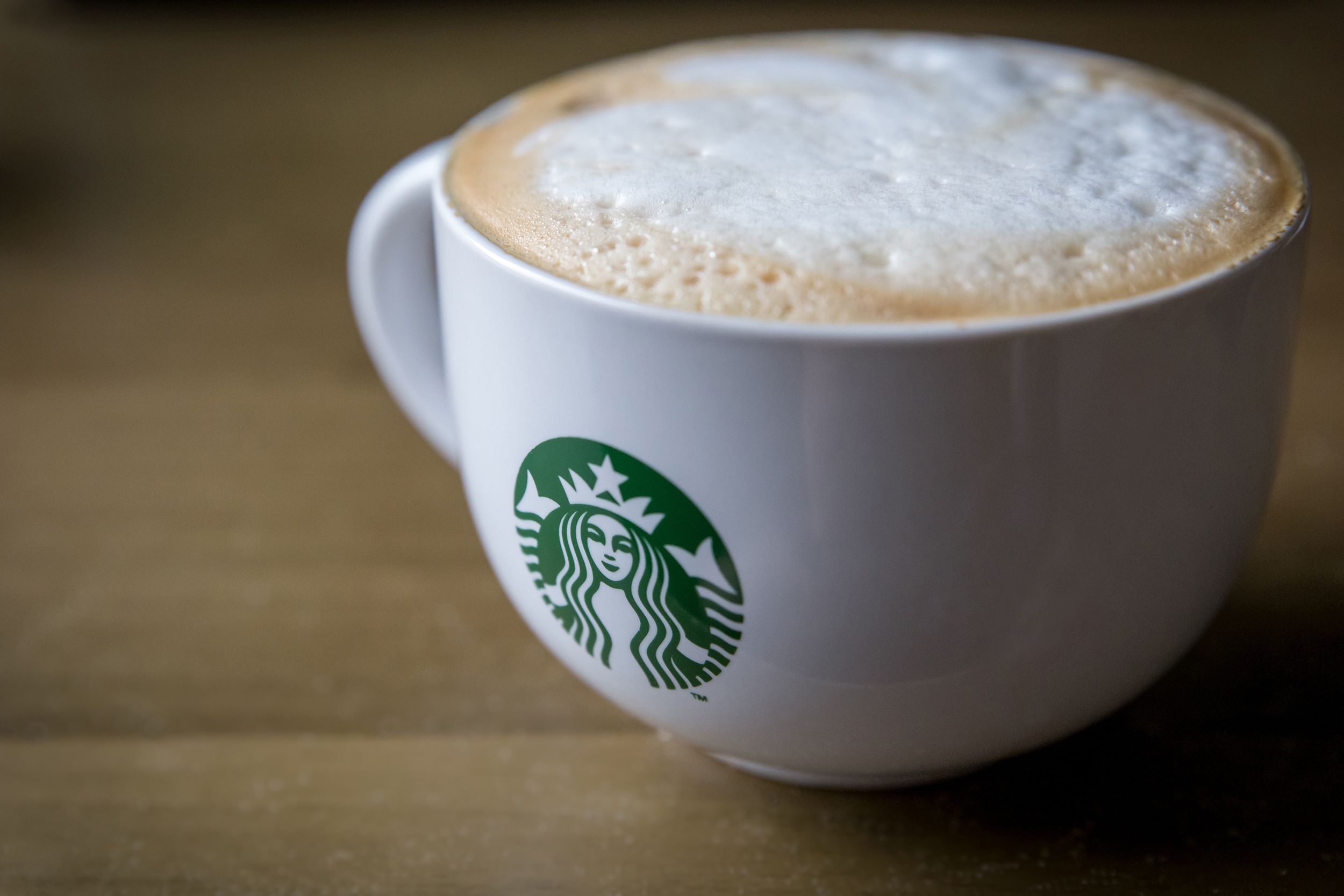 Starbucks coffee mug with cappuccino