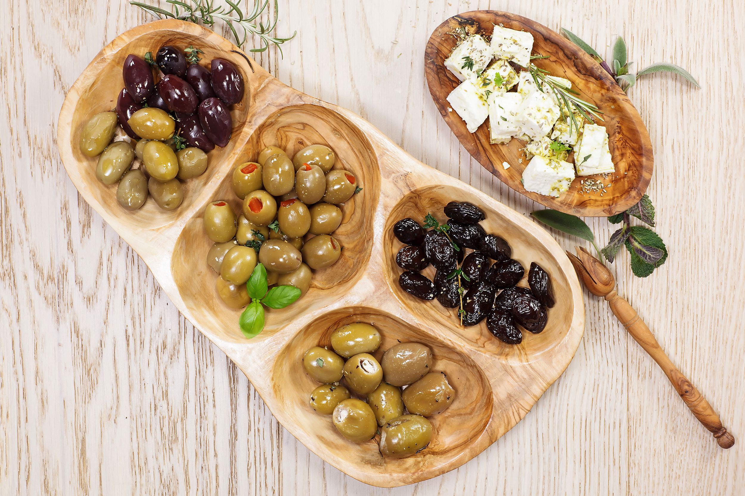 black green olives with soft cheese