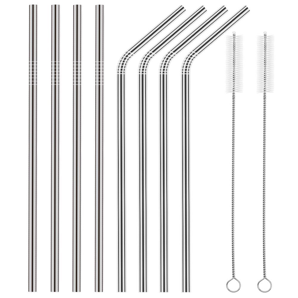 Yihong Stainless Steel Ultra Long Drinking Straws, 8 Ct.