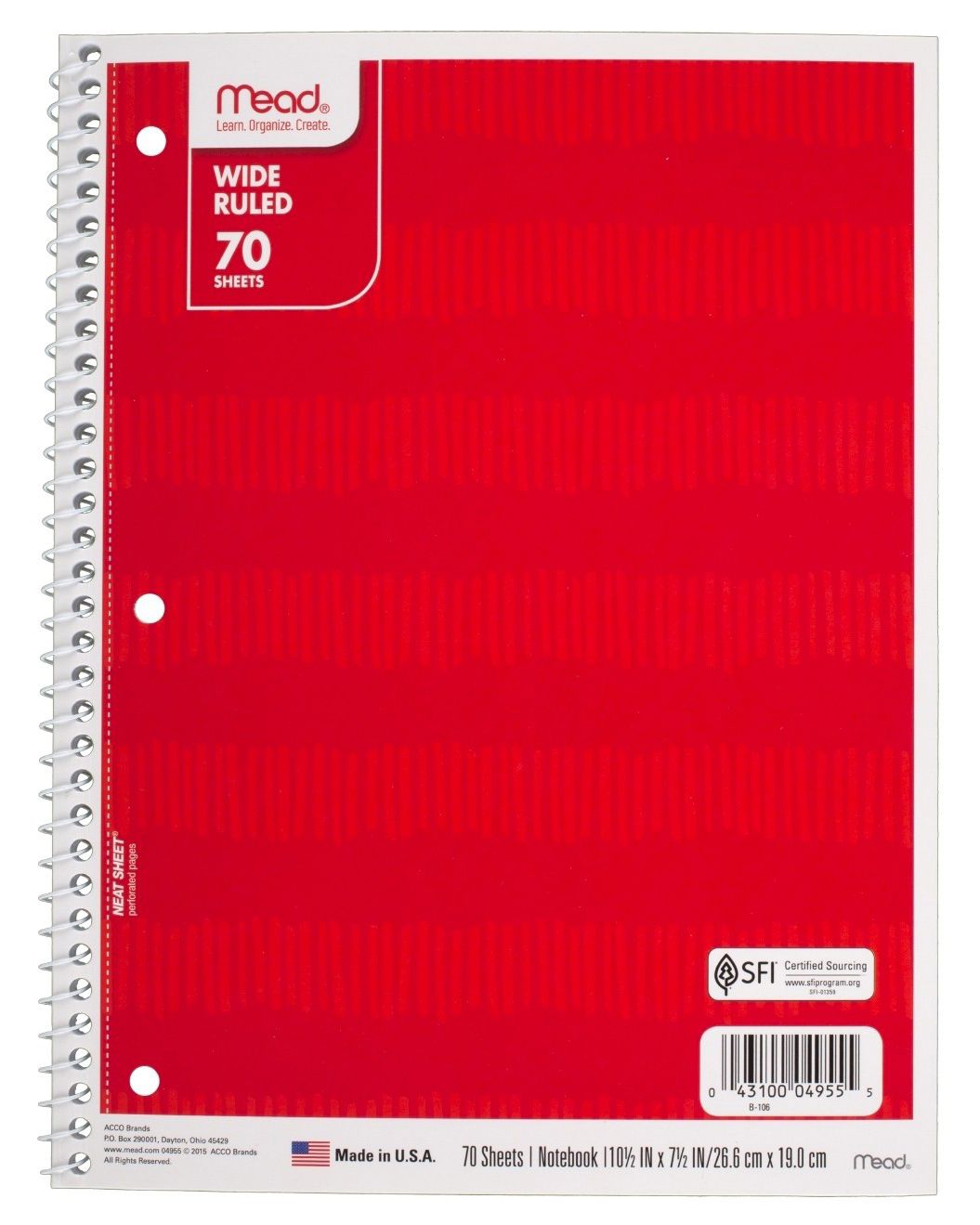 Mead Wide-Ruled Spiral Notebook
