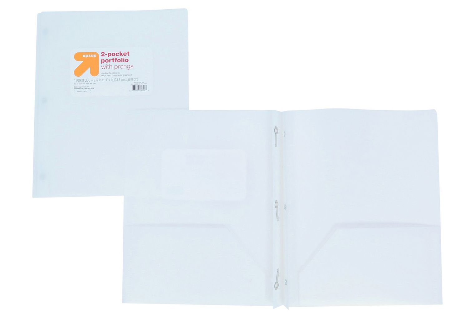 Up & Up 2-Pocket Plastic Folder With Prongs