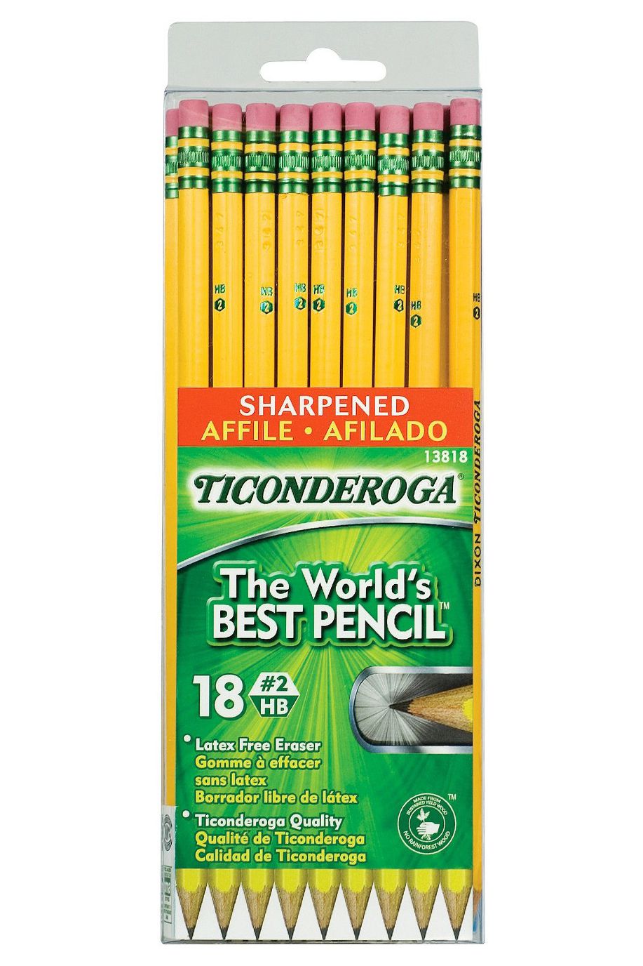 Ticonderoga Pre-Sharpened Pencils, 18-Count