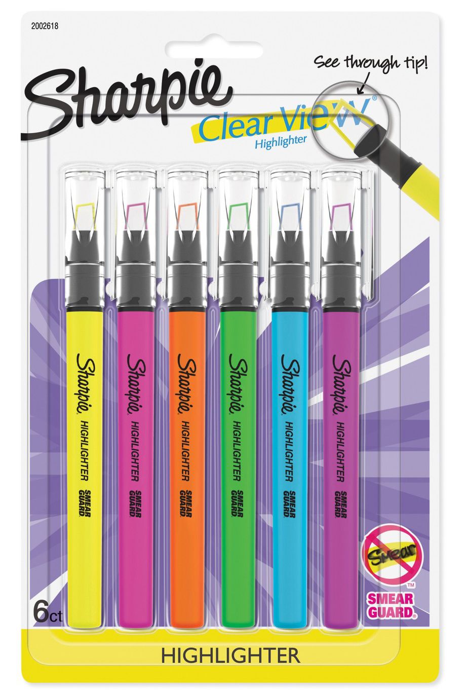 Sharpie Clear View Highlighter, 6-Count