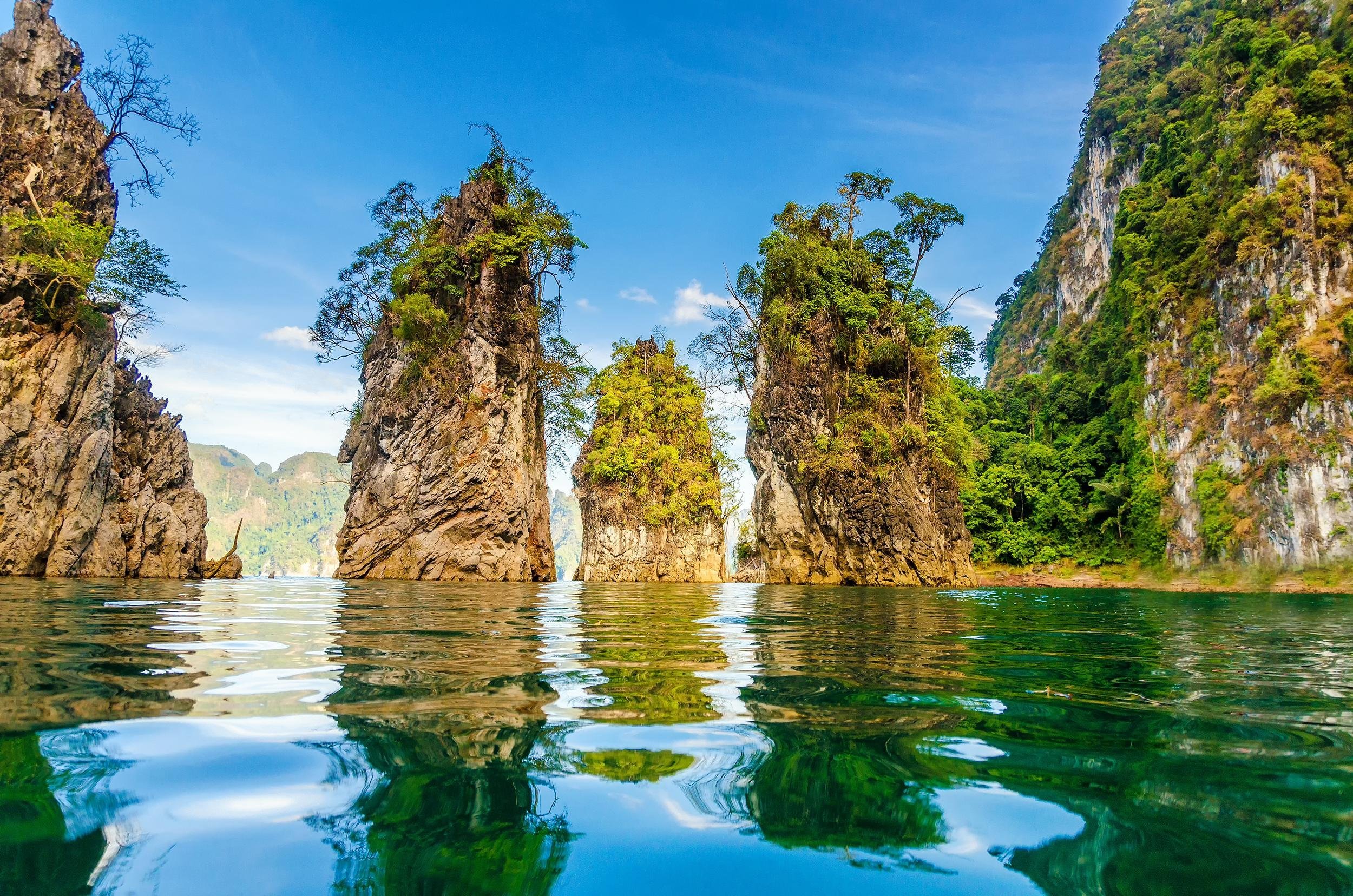Ratchaprapha Dam at Khao Sok National Park, Surat Thani Province, Thailand