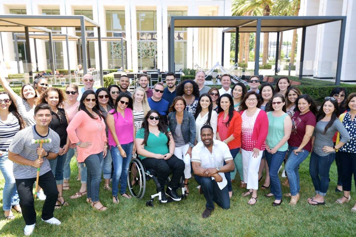 Ajilon employees outside for a photo