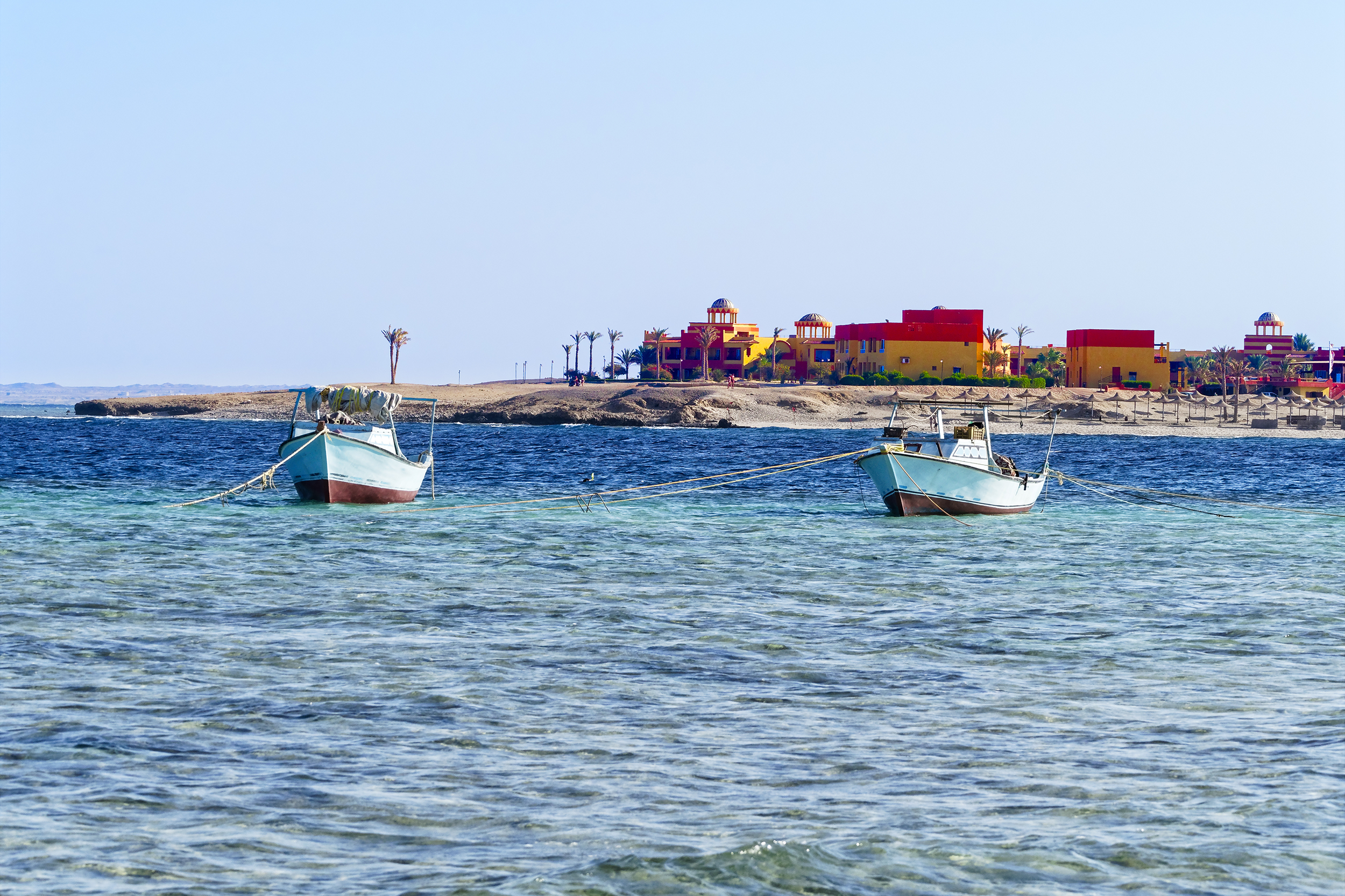 Boats on the Red Sea in Egypt