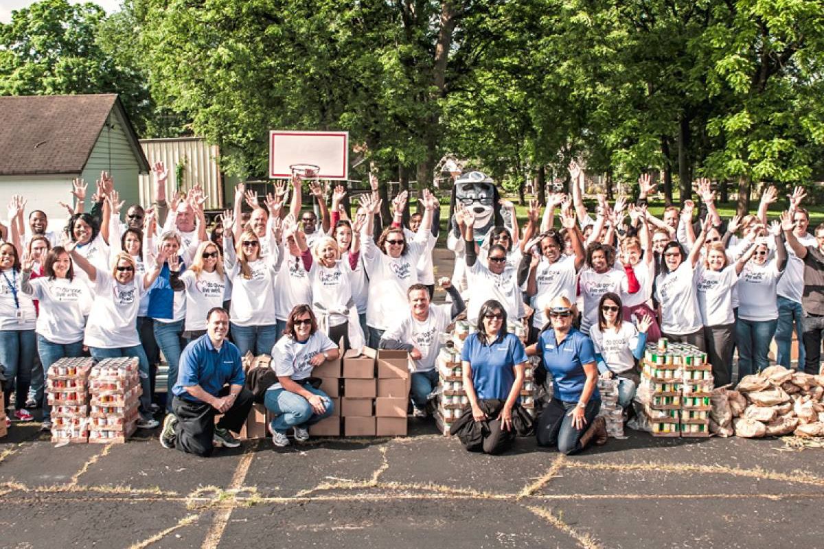 UnitedHealth group employees outside for a photo