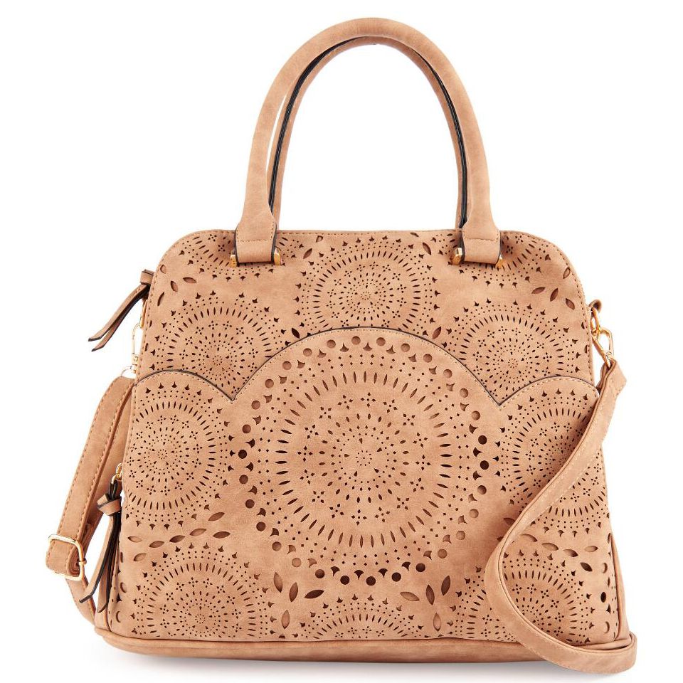 Violet Ray Logan Perforated Medallion Satchel