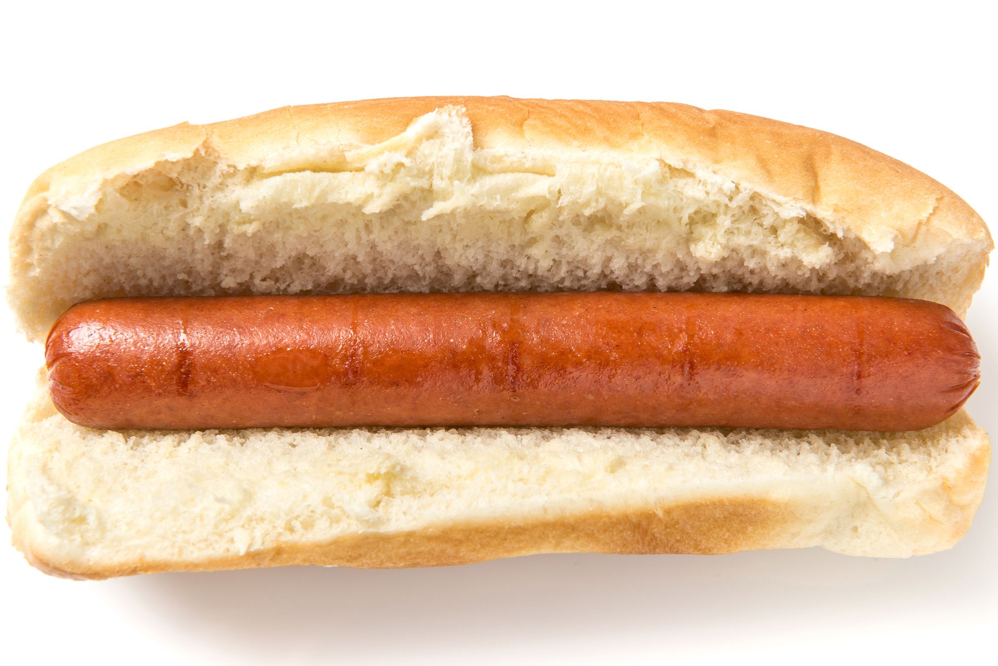 plain hot dog in bun