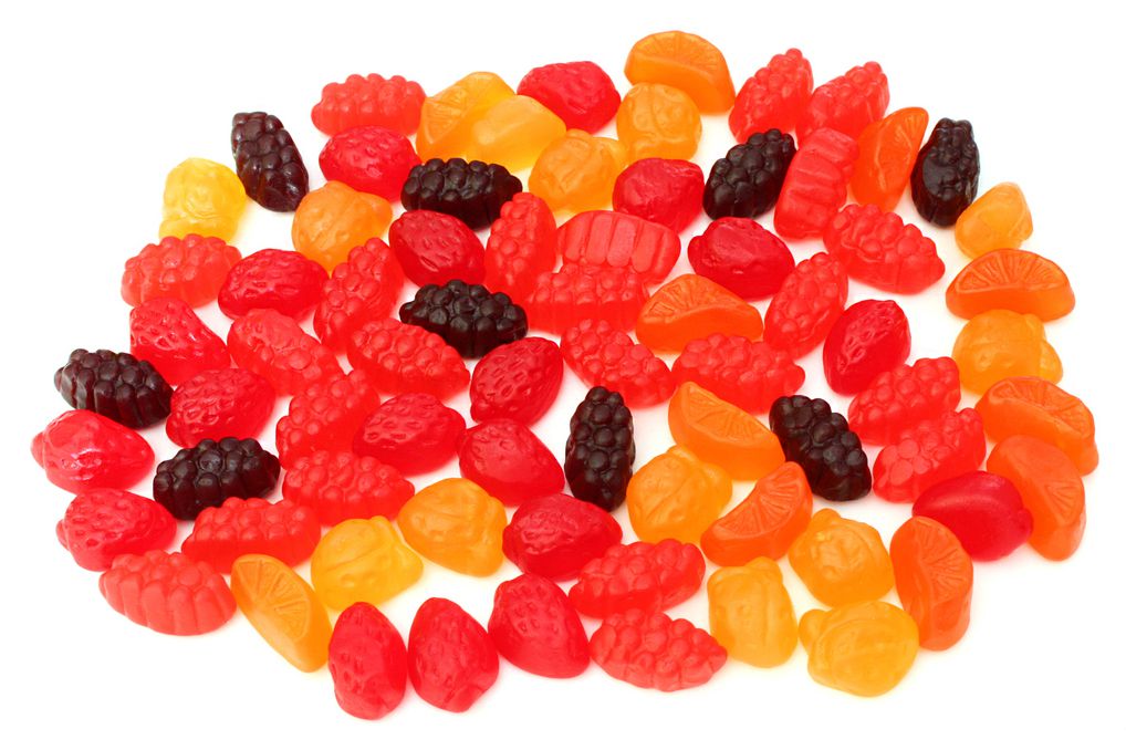 fruit-flavoured gummy snacks