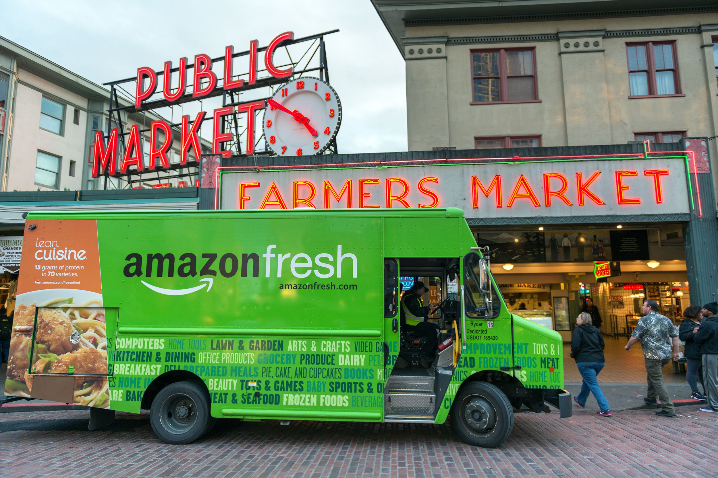 Amazon Fresh in front of the famous Pike Place Market, Seattle