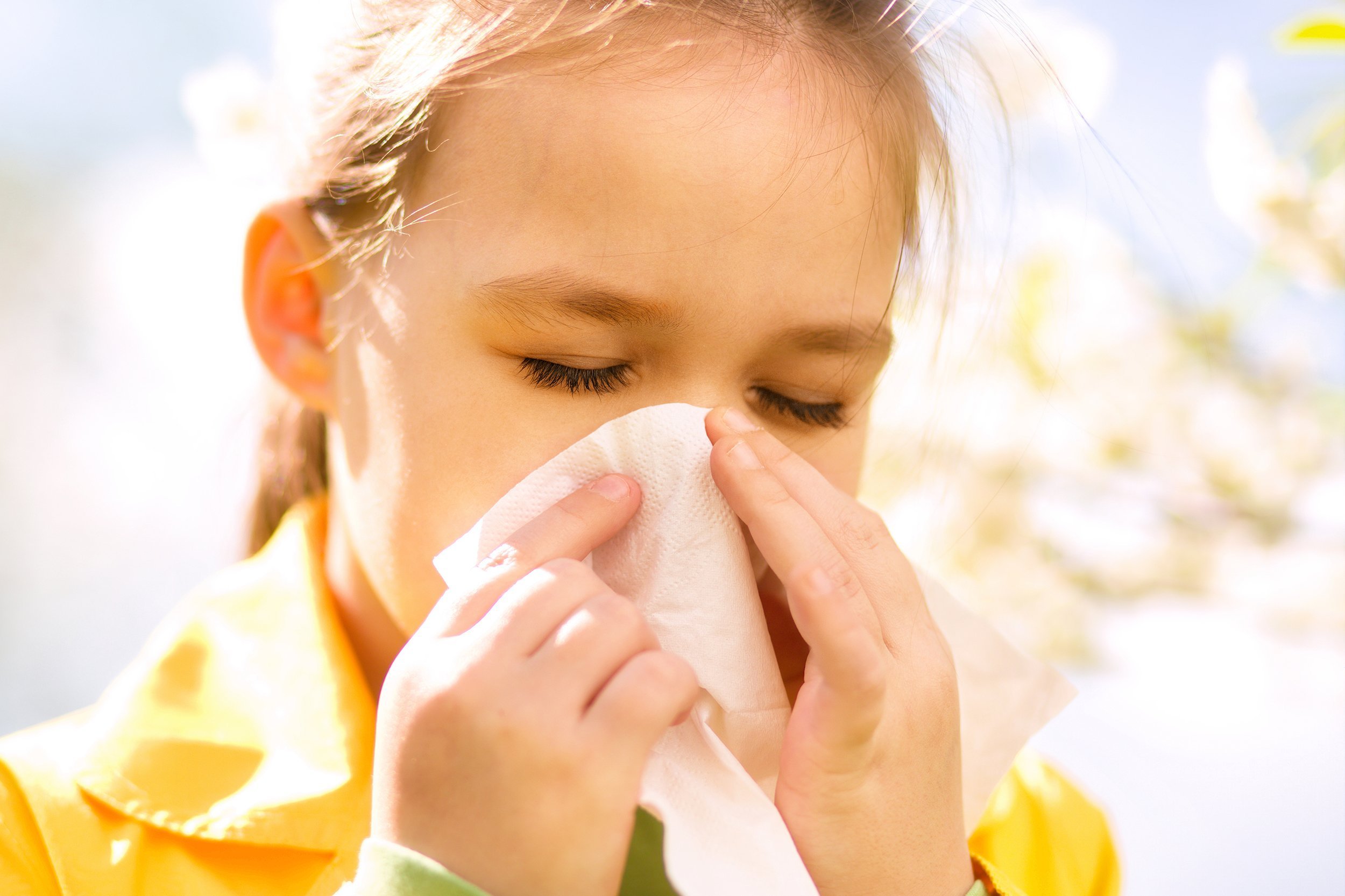 child sneezing