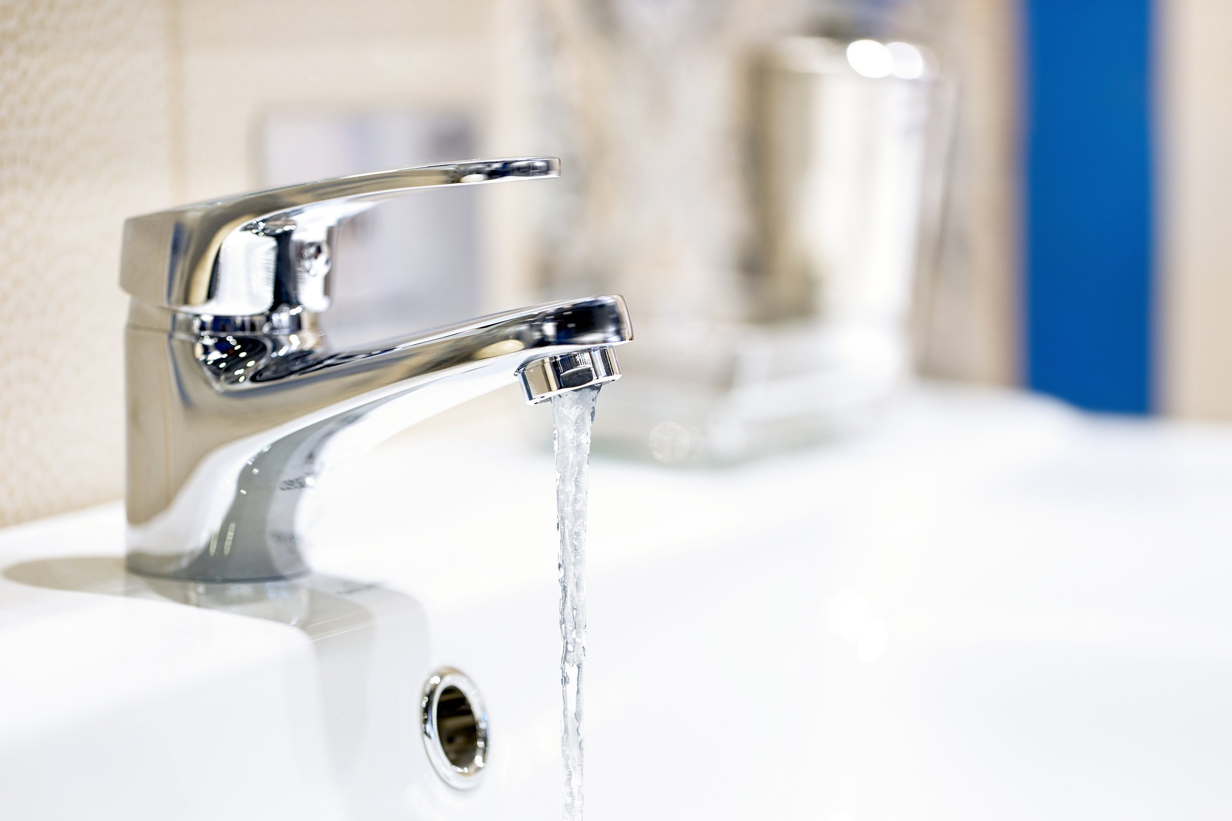 faucet with water coming out