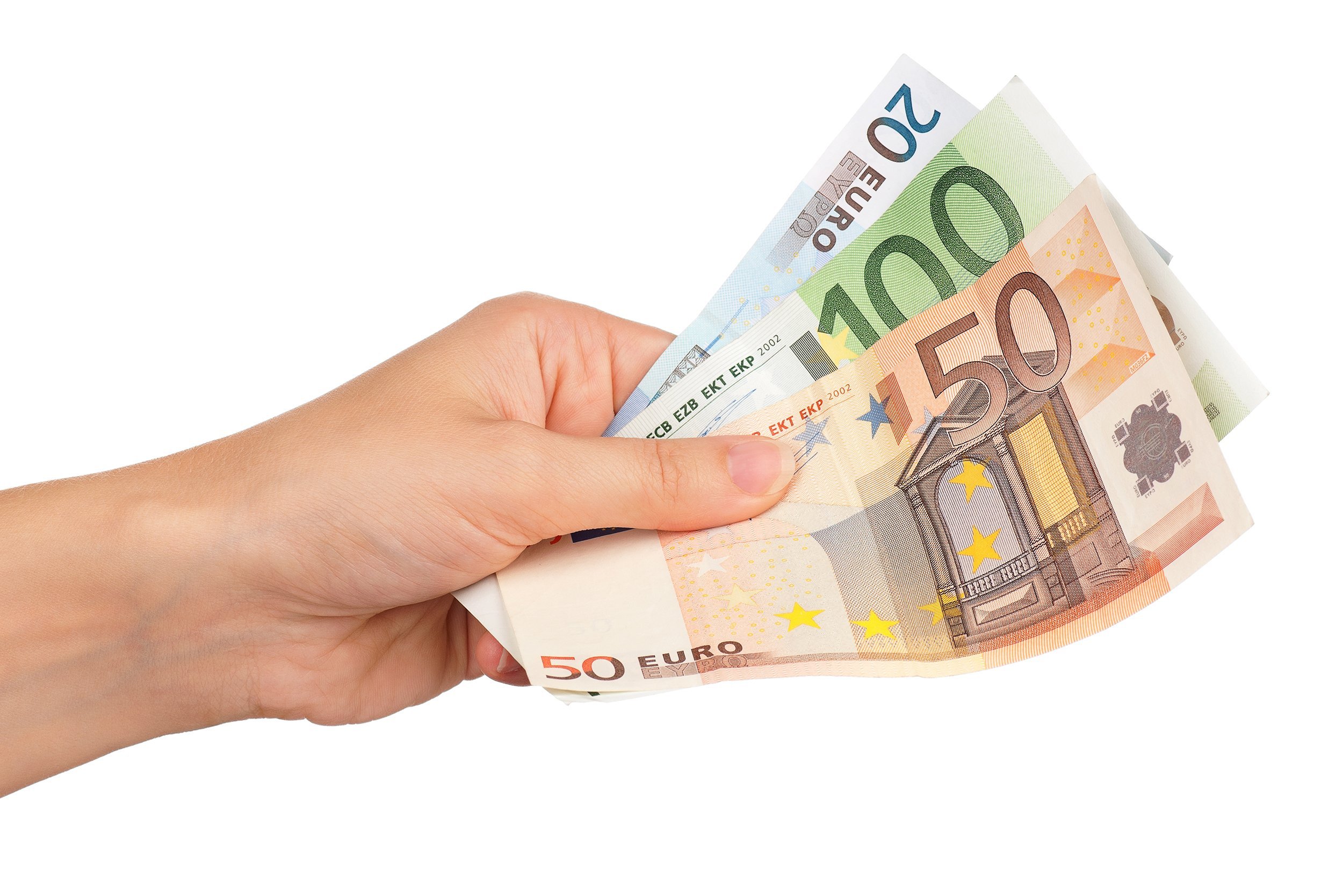 man hand with Euro