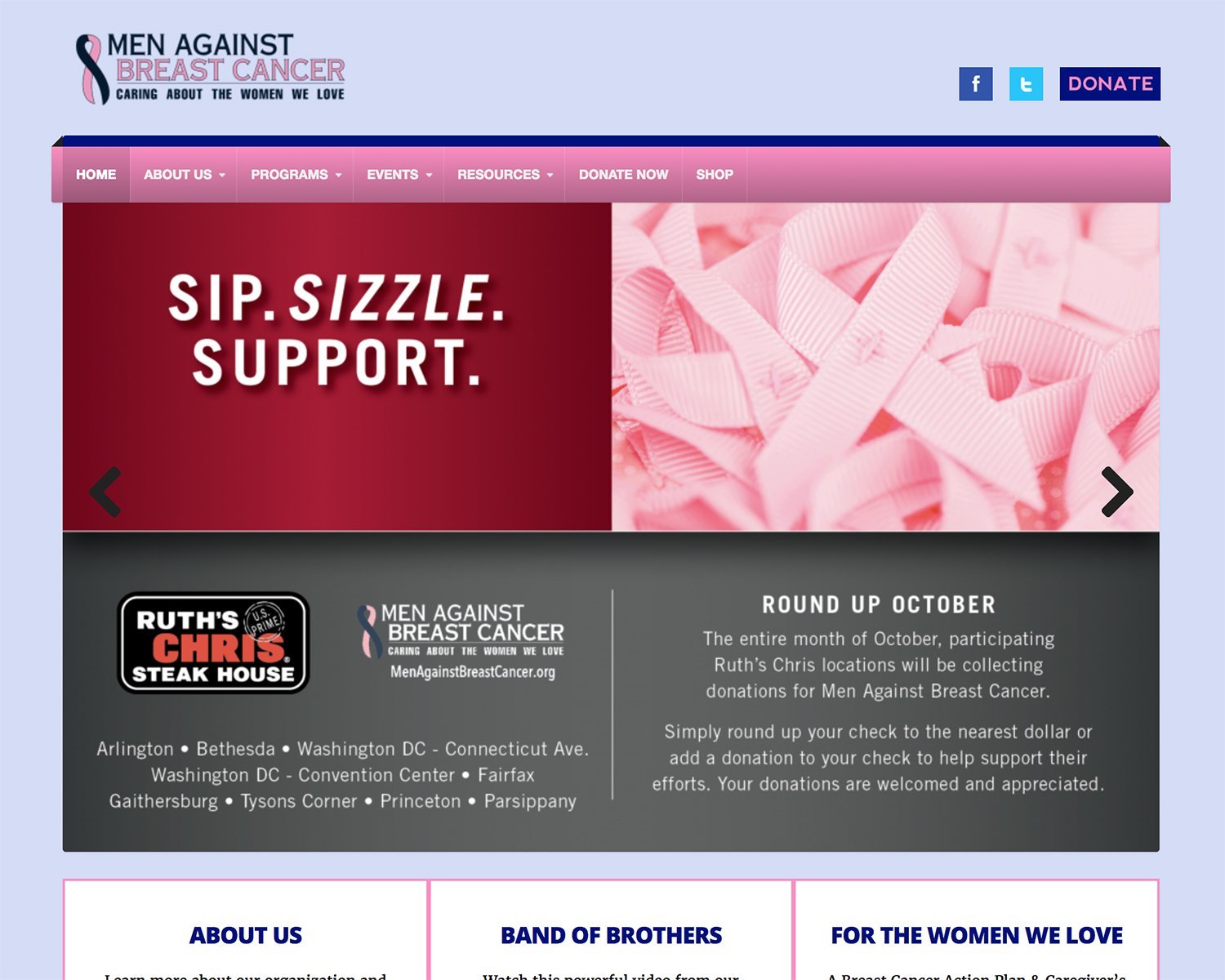 Men Against Breast Cancer Website