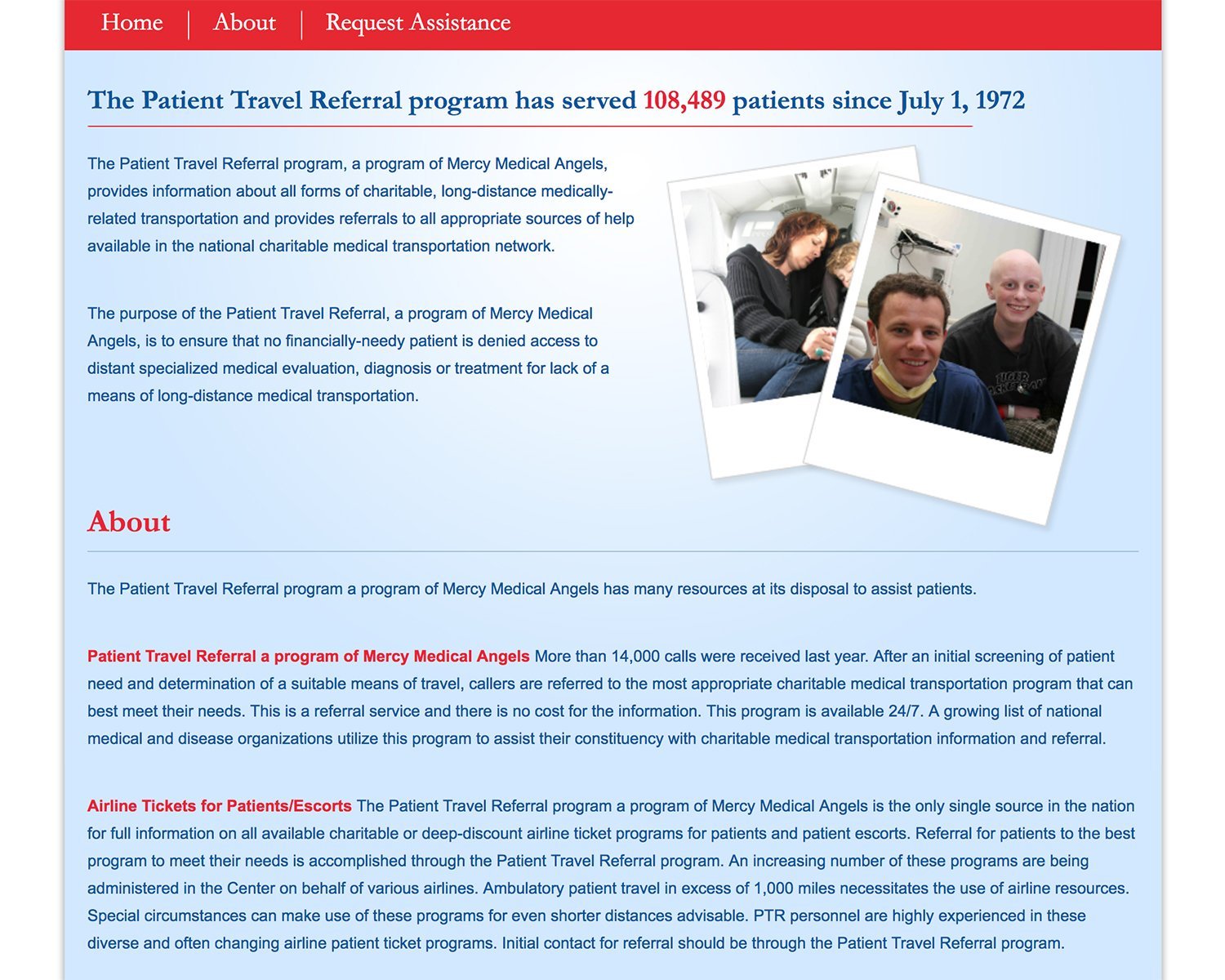 Patient Travel Referral Website