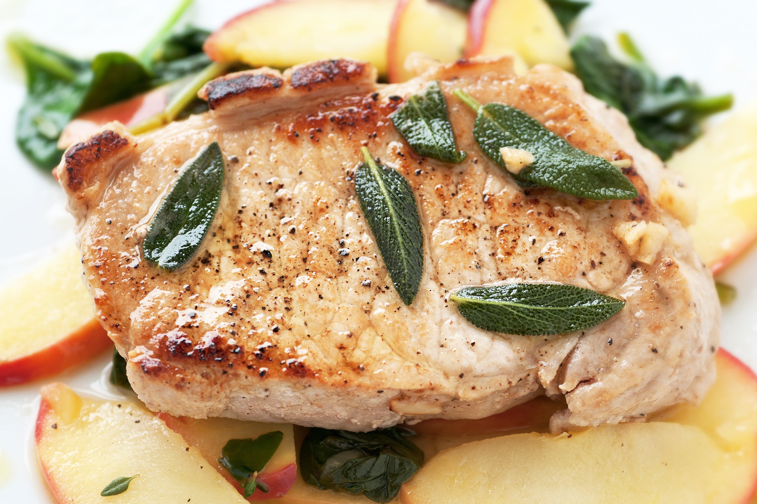 apples with pork chops