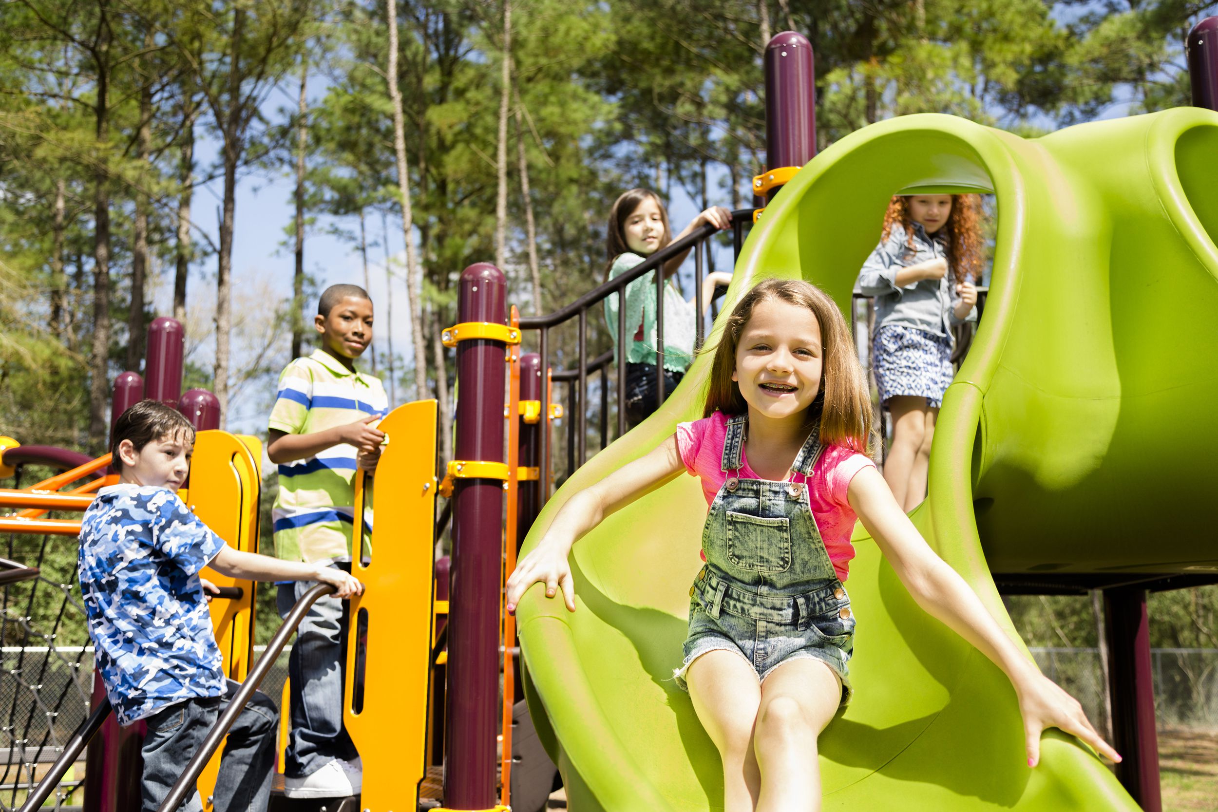 Kids playing on a playground