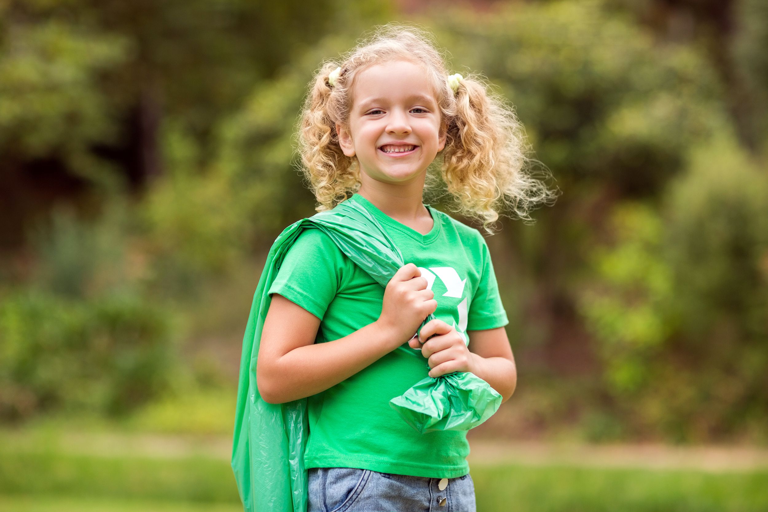 Young girl doing charity work
