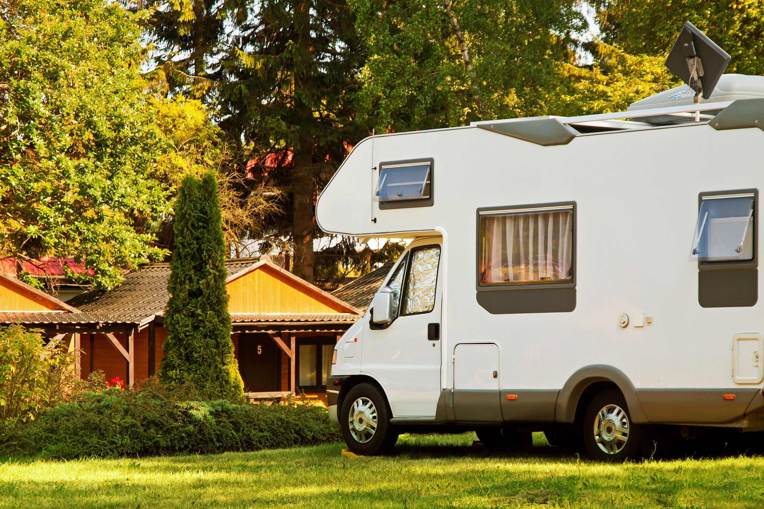 RV parked outside of a house