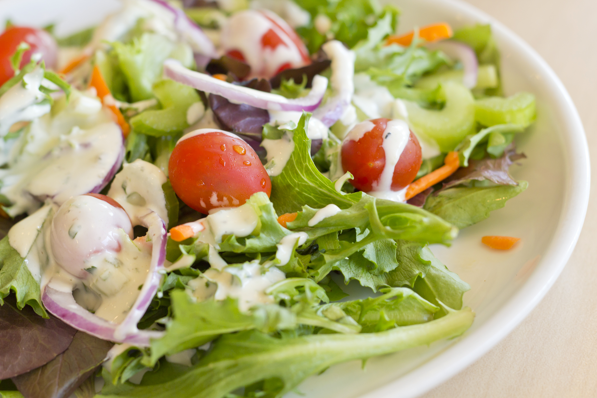 Salad with dressing