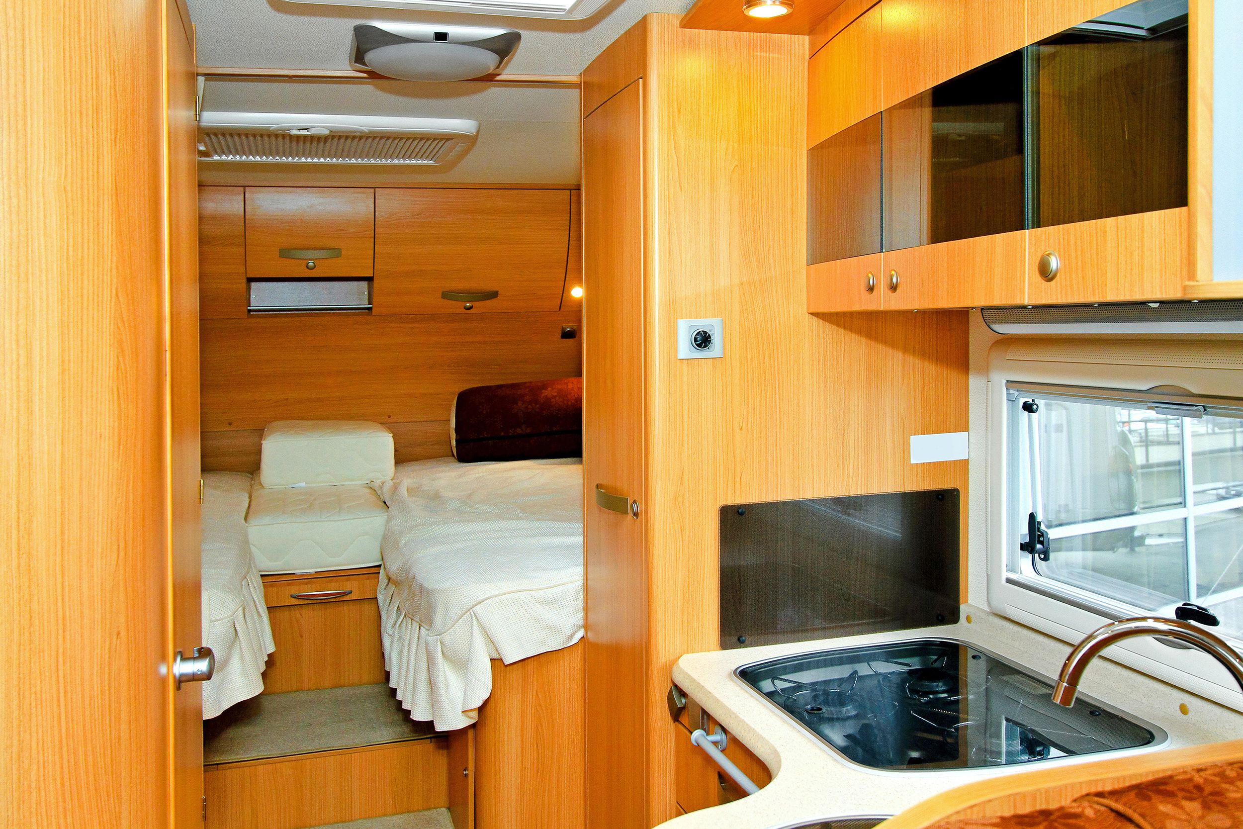 Wooden interior of an RV
