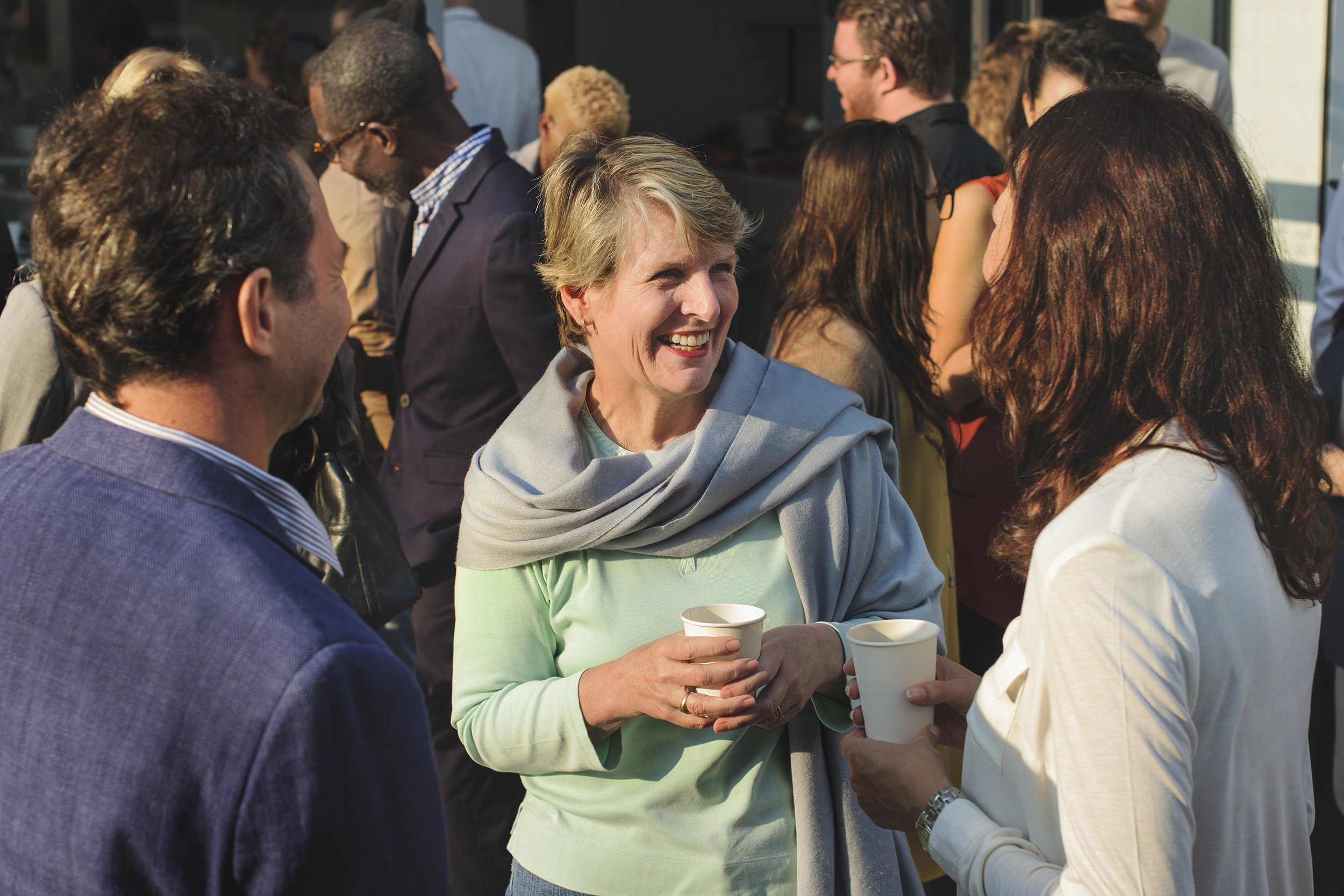 people at community event