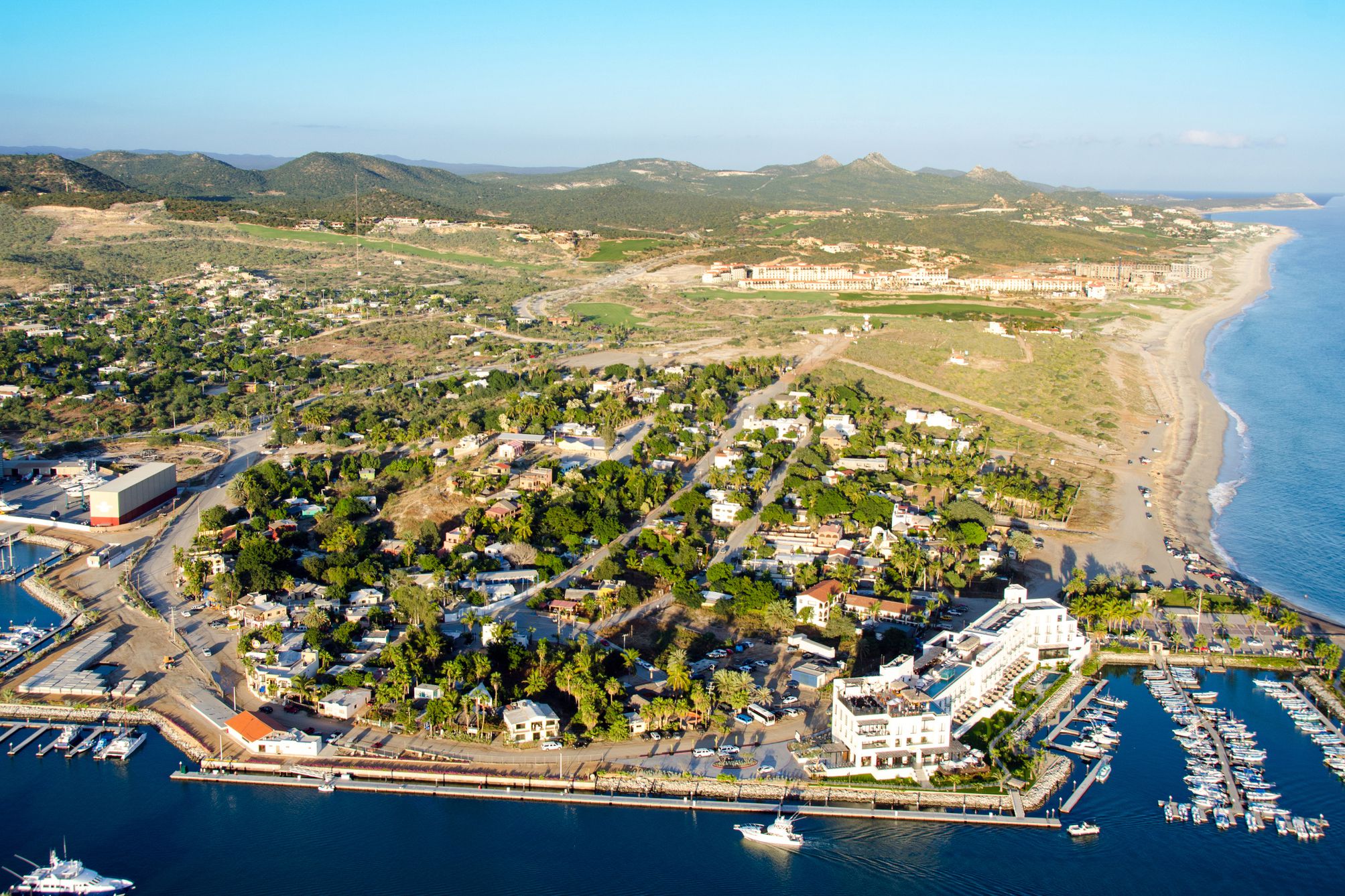 aerial view of san jose cabo marina