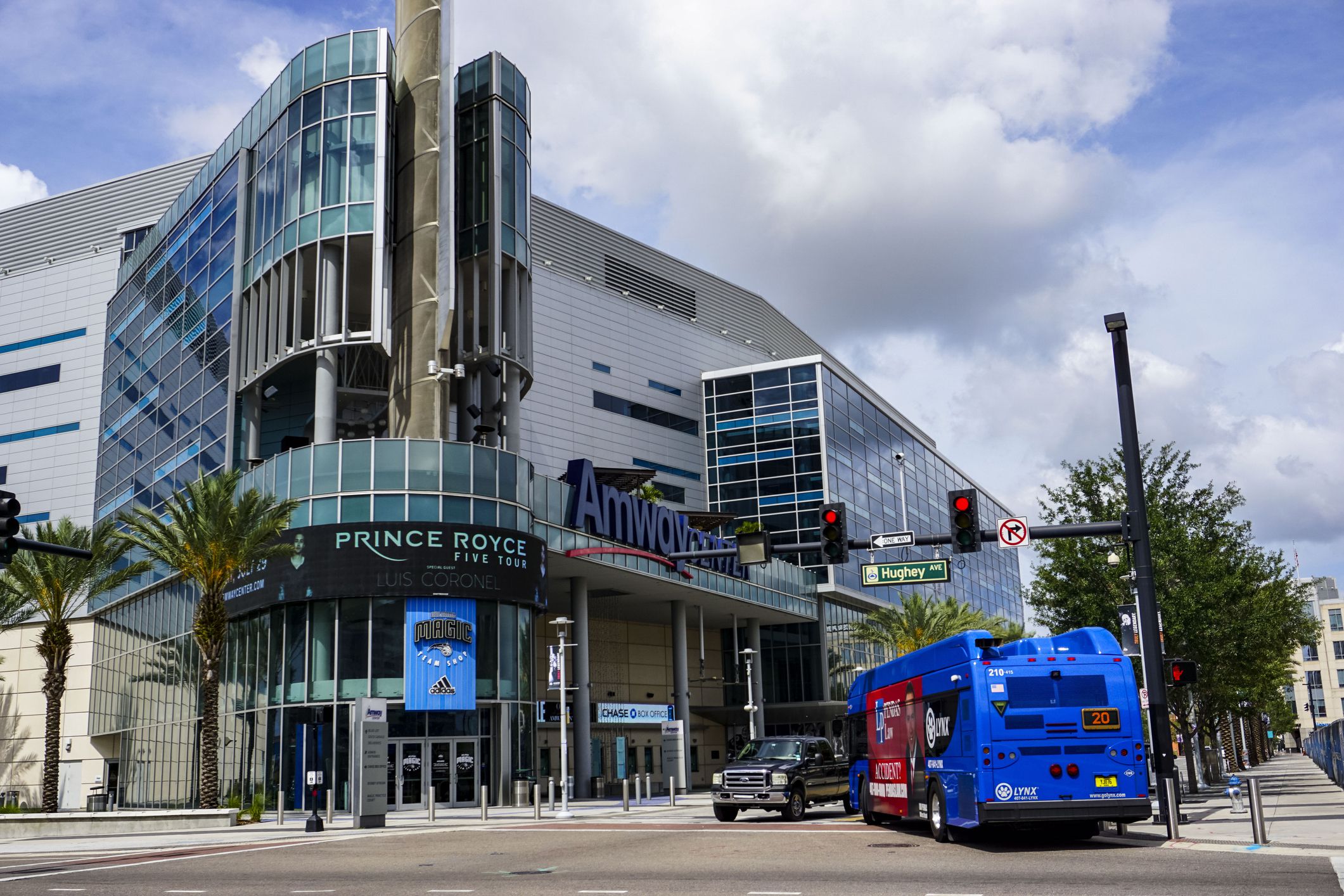 lynx bus next to amway center in orlando, florida