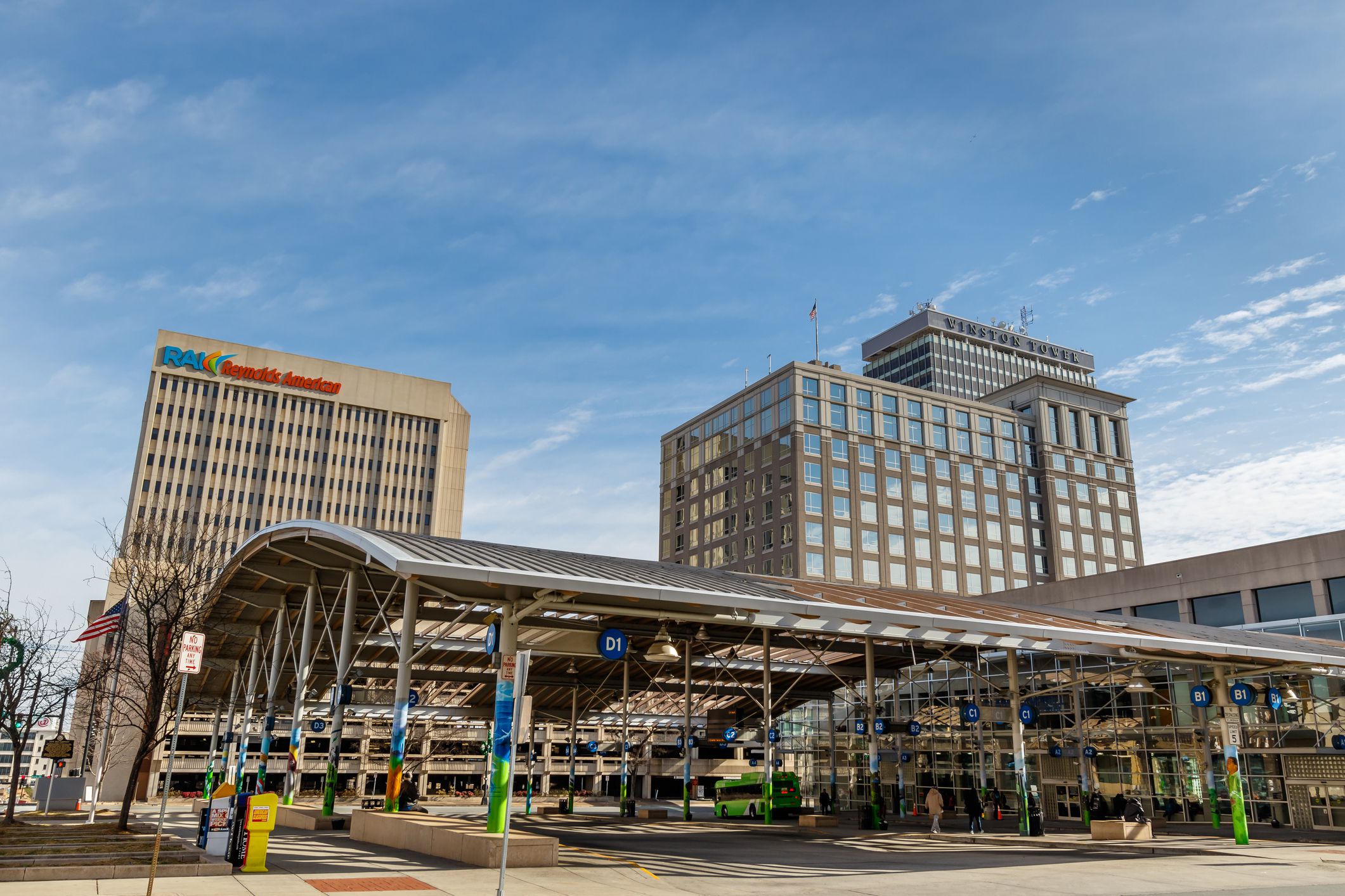 winston-salem transit authority and city skyline