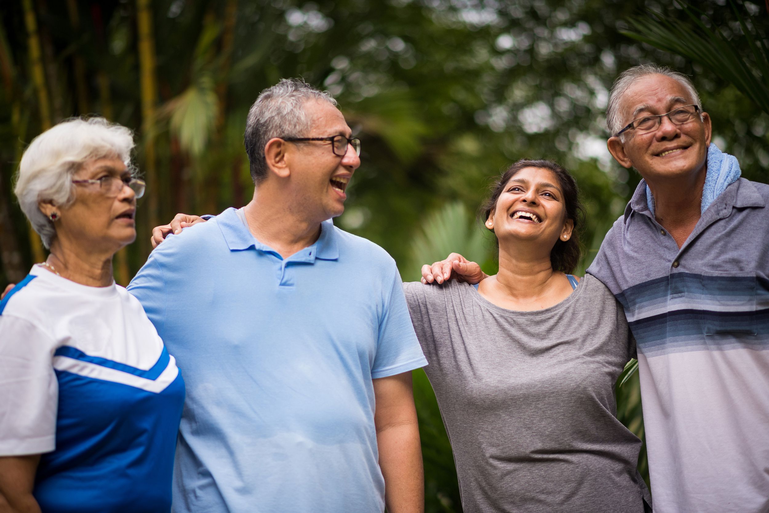 group of active desi seniors enjoying their golden years