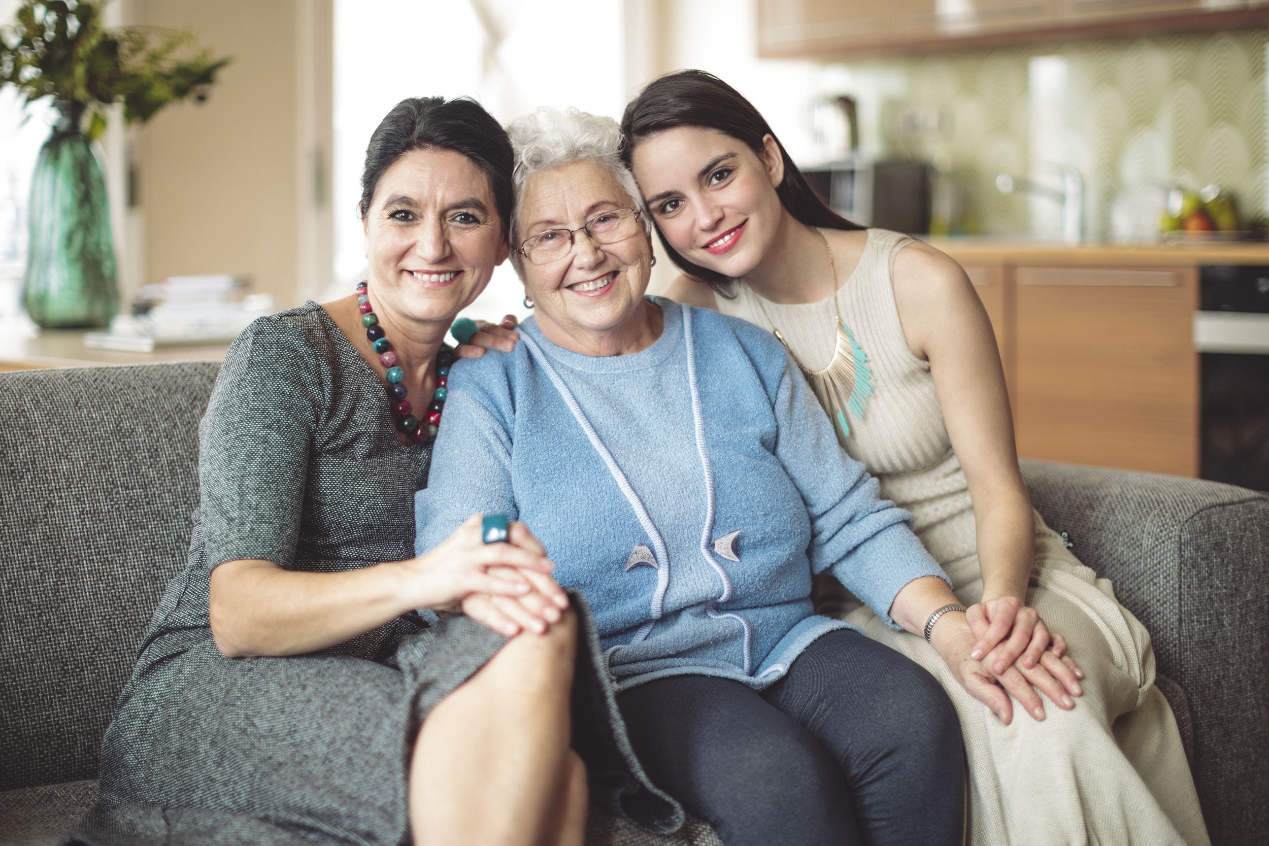 senior with daughter and granddaughter