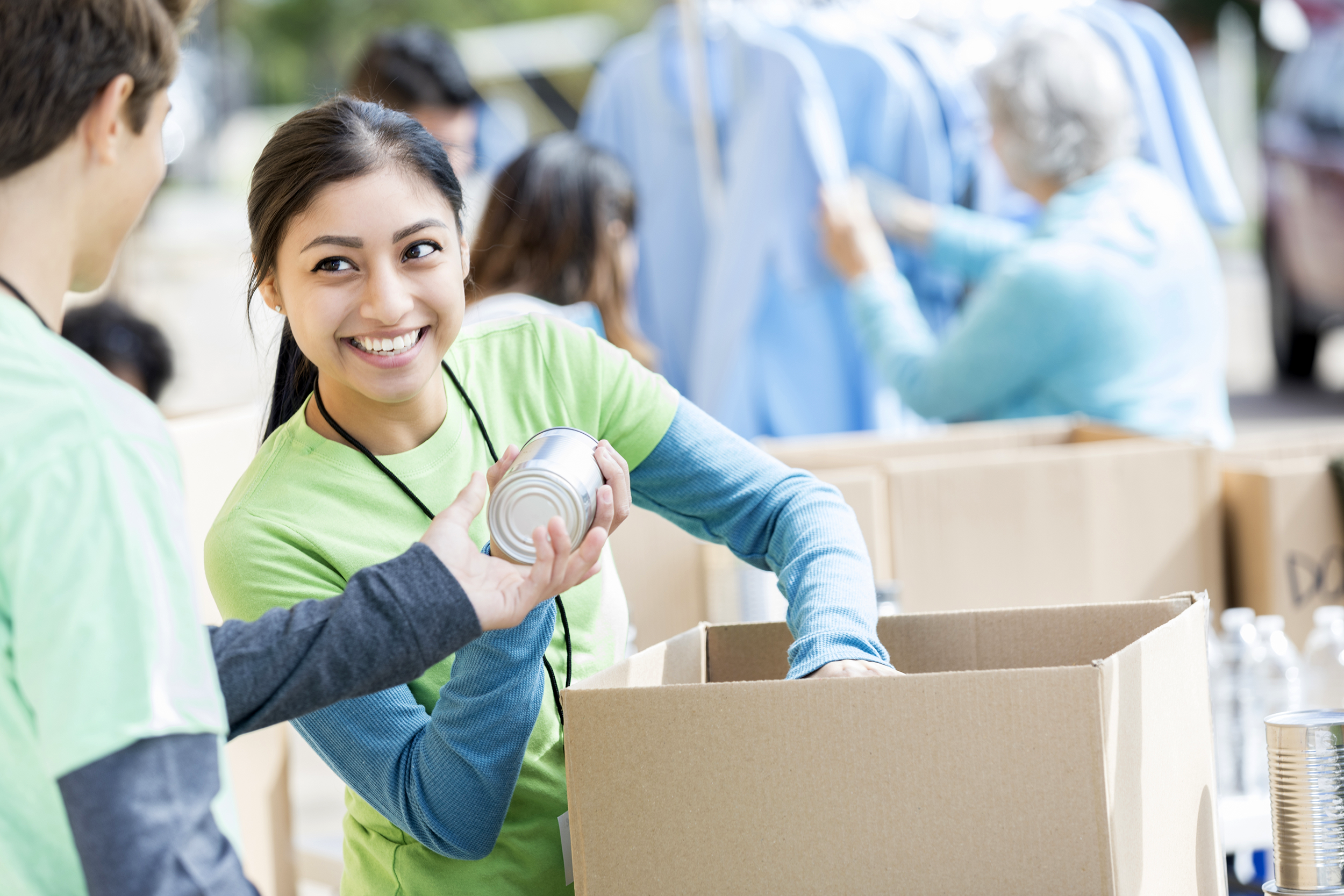 Young woman volunteering