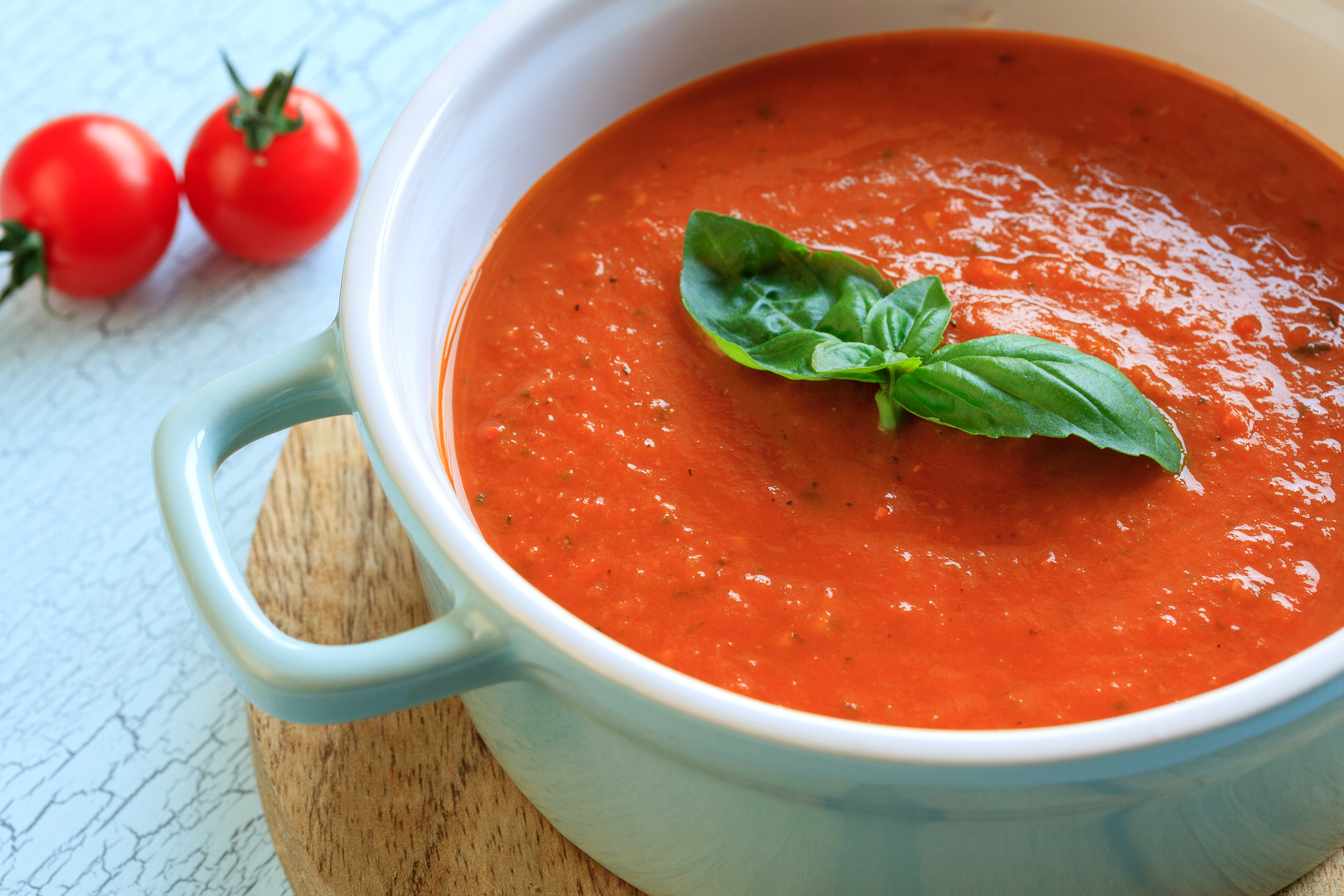 Tomato soup with fresh basil