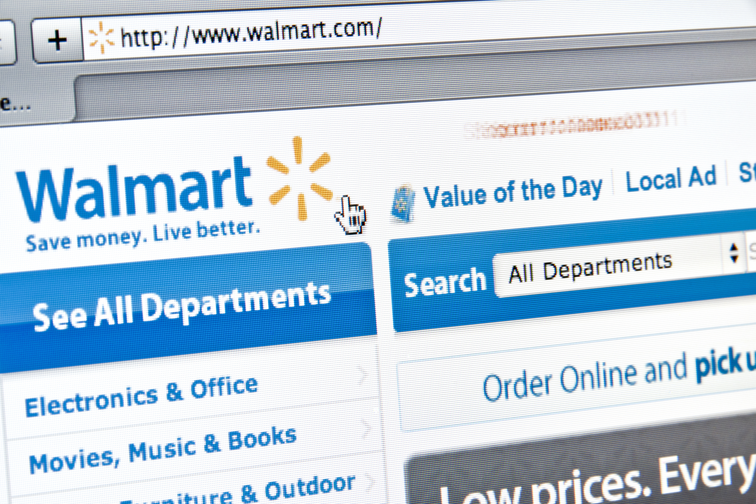 View of Walmart website